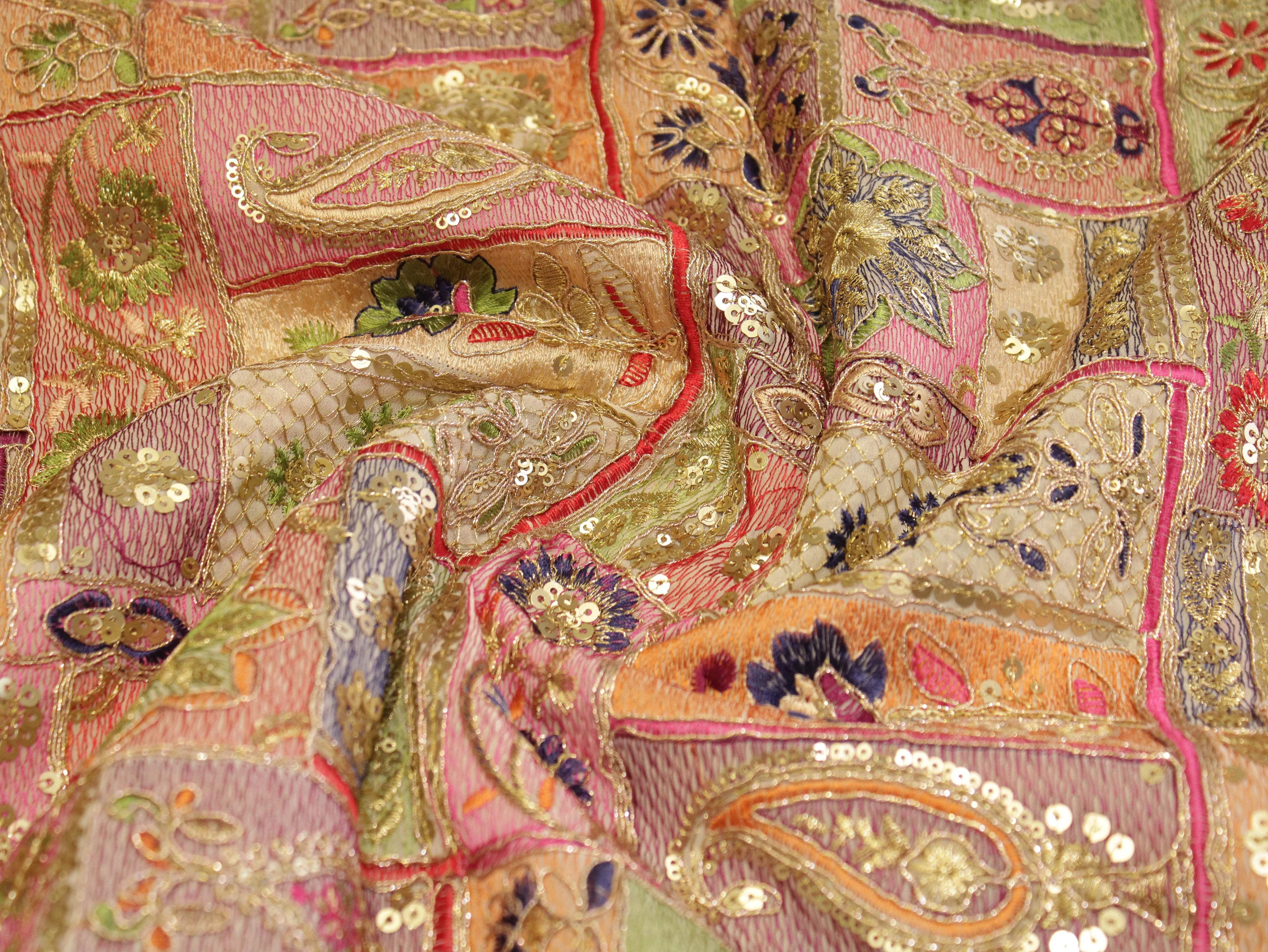 Celestial Threads: Georgette Multi Thread Work fabric - M'Foks