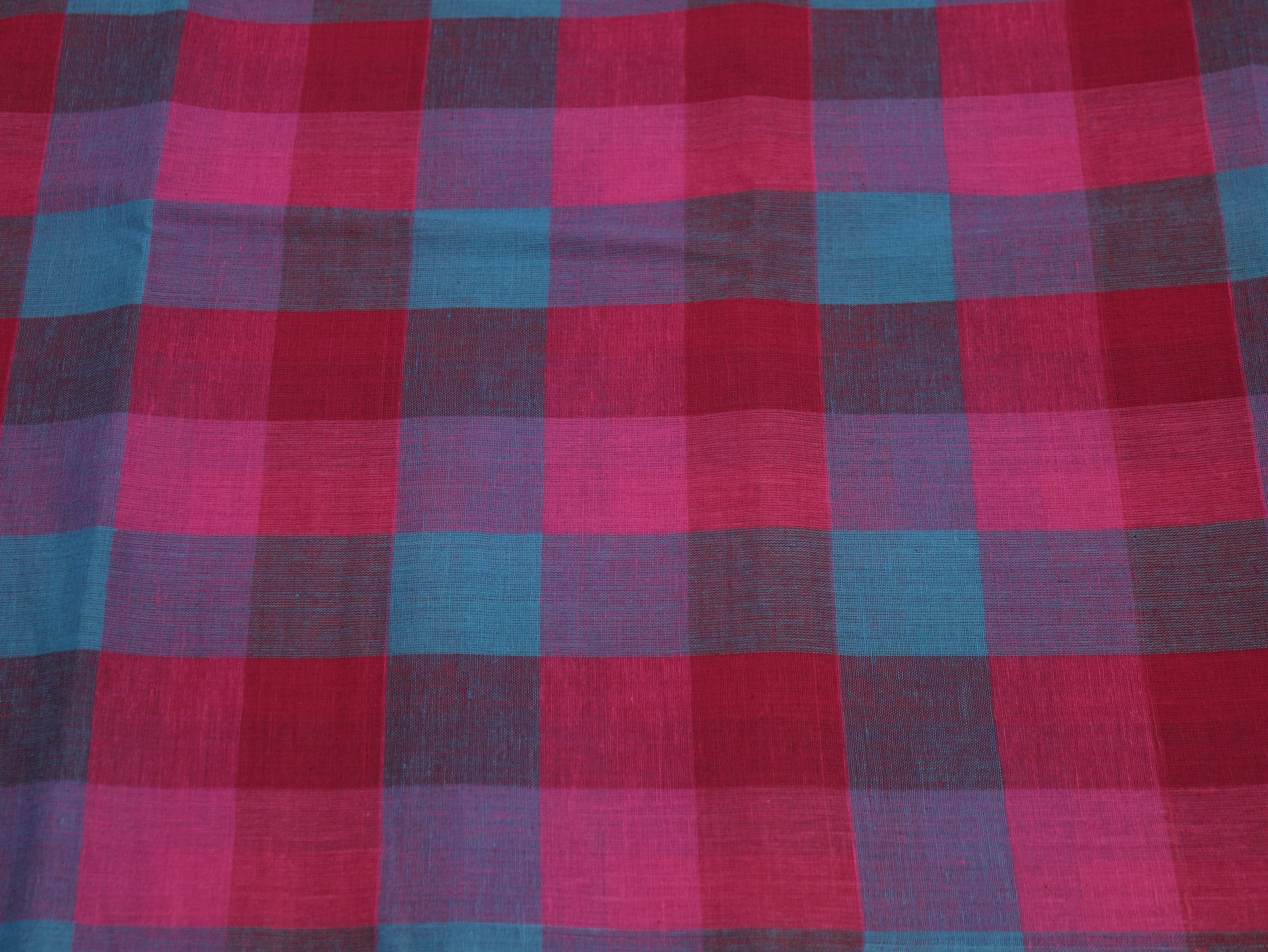 Pure Cotton Handloom Multi Checked Fabric 44 Inch | Mfoks