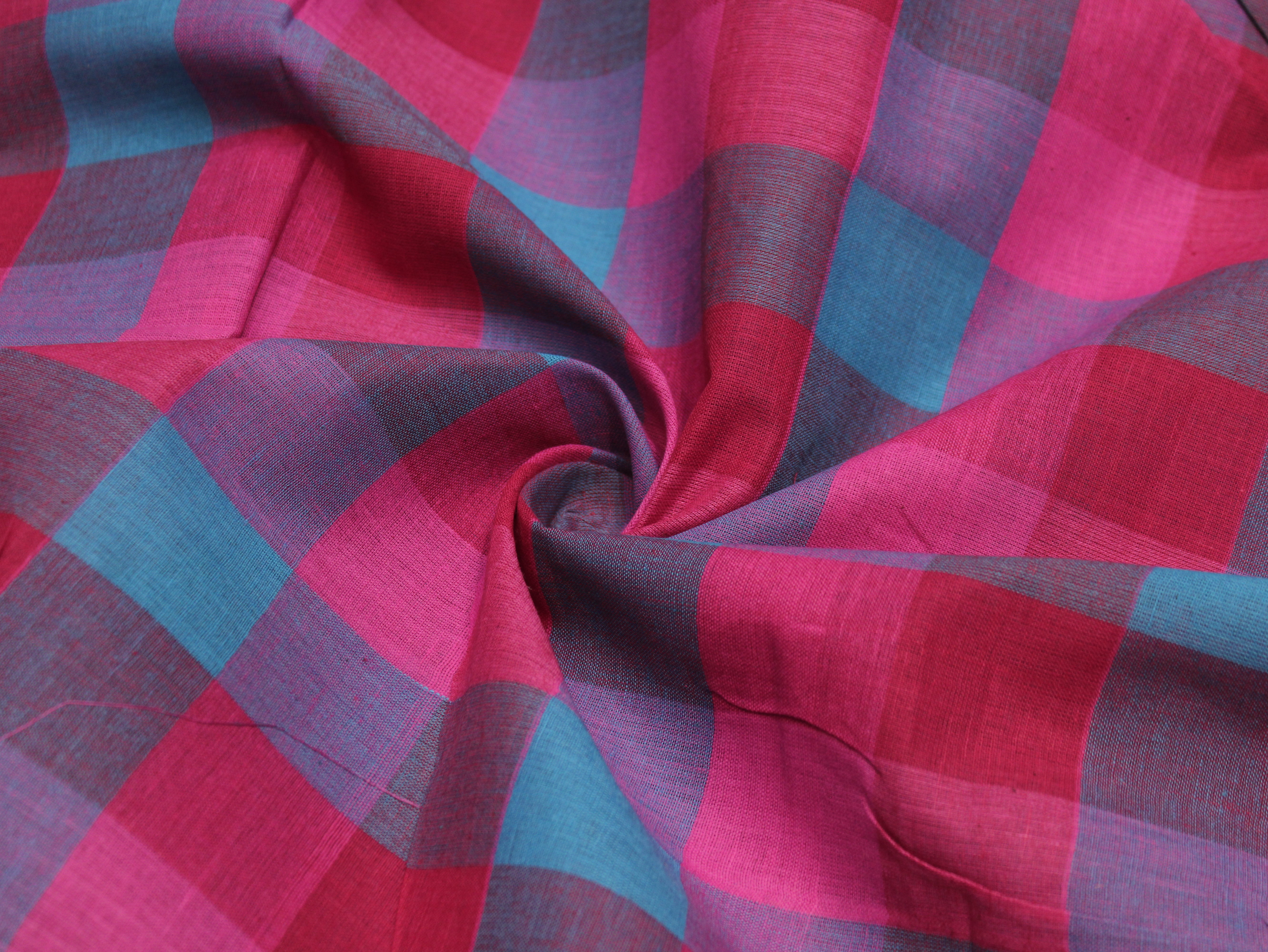Pure Cotton Handloom Multi Checked Fabric 44 Inch | Mfoks