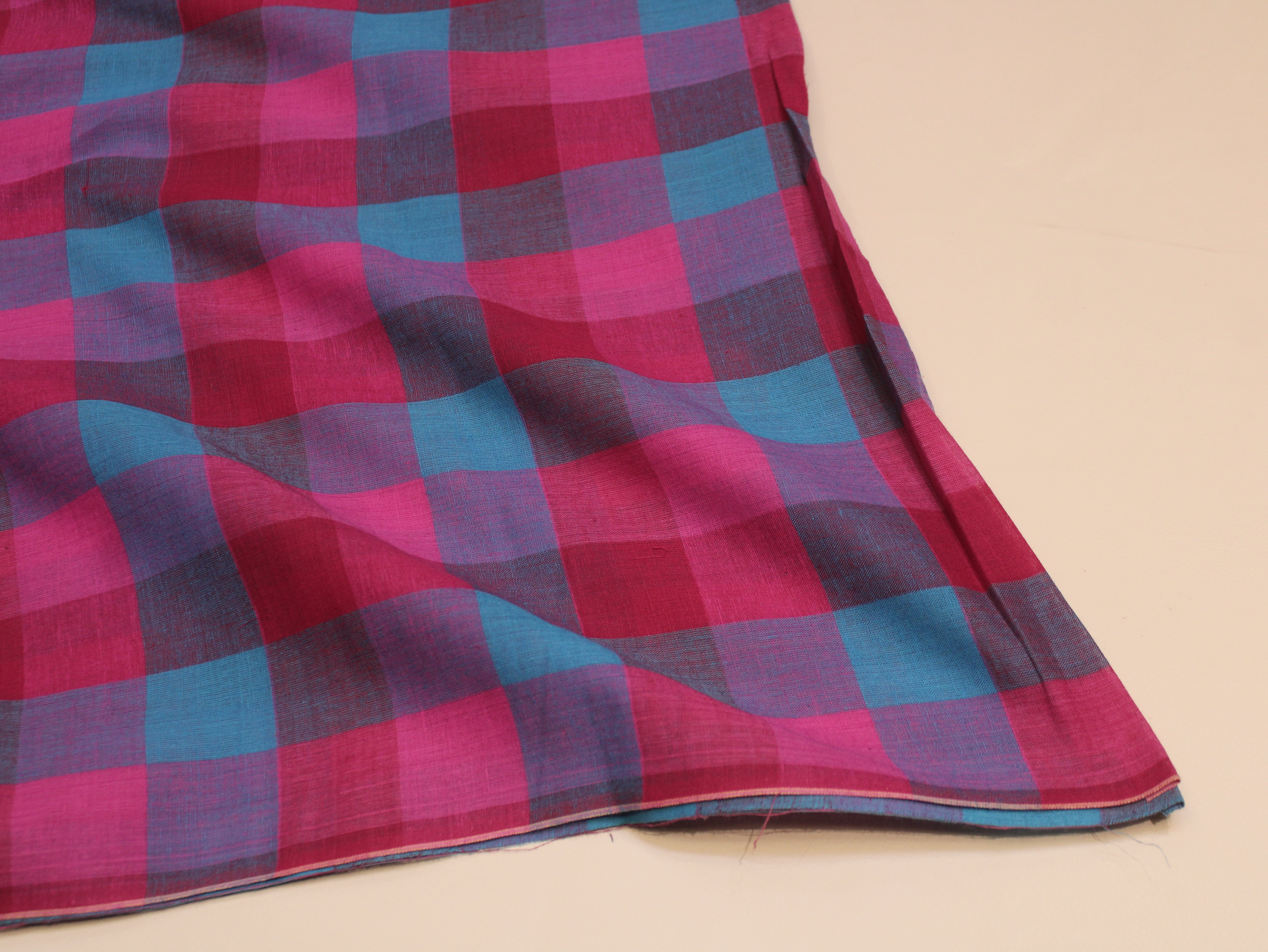 Pure Cotton Handloom Multi Checked Fabric 44 Inch | Mfoks