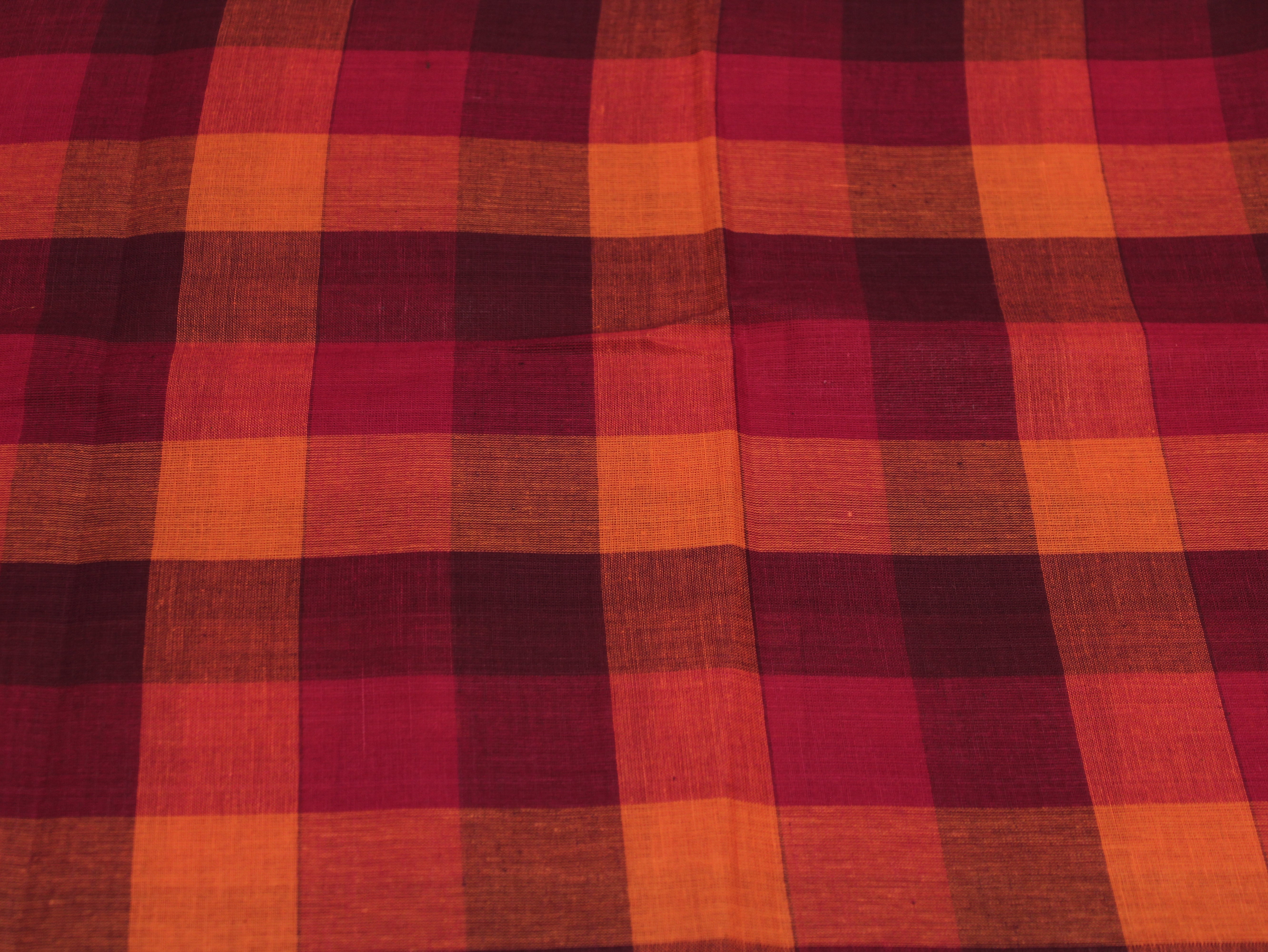 Pure Cotton Handloom Multi Checked Fabric 44 Inch | Mfoks