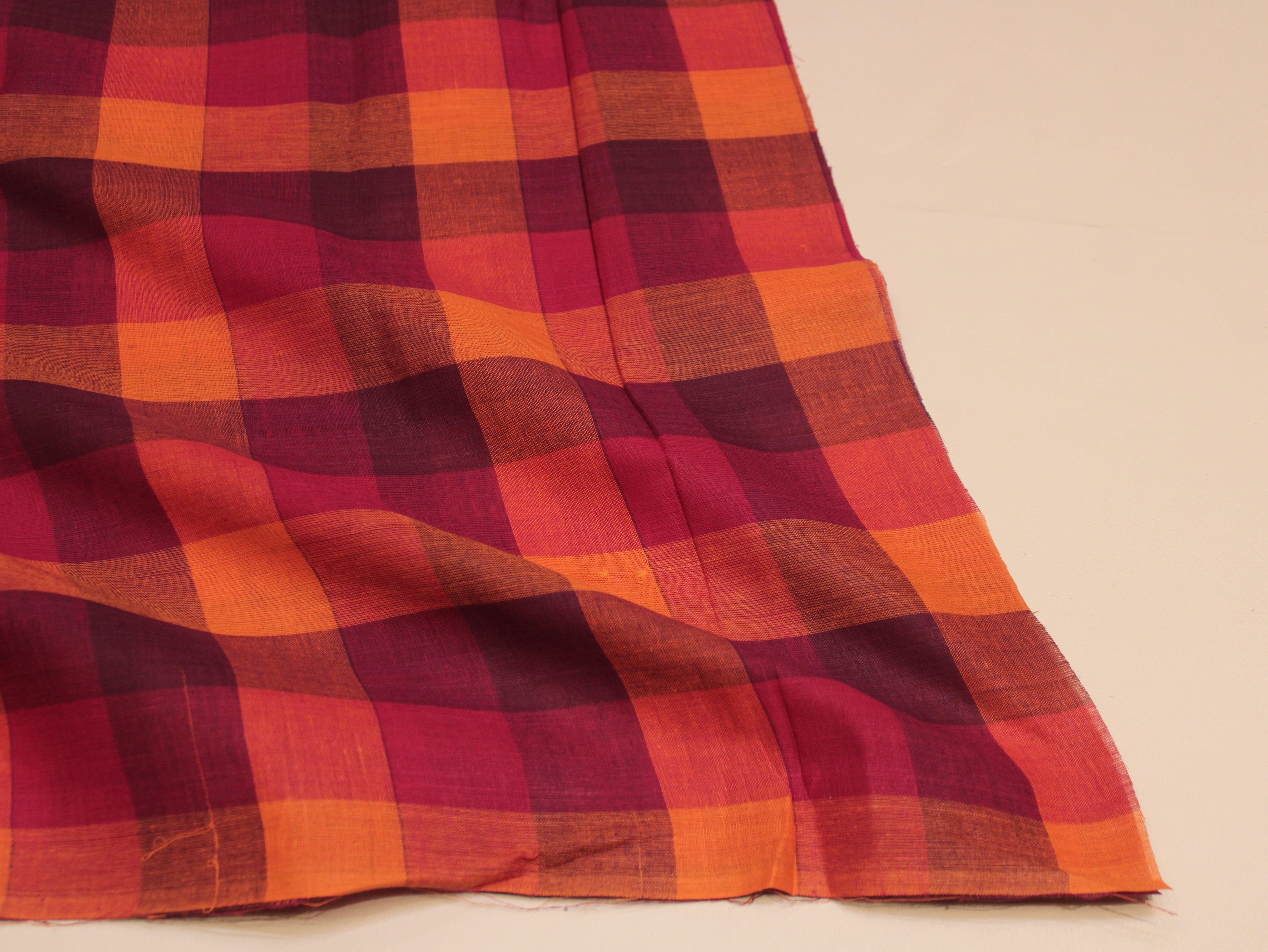 Pure Cotton Handloom Multi Checked Fabric 44 Inch | Mfoks