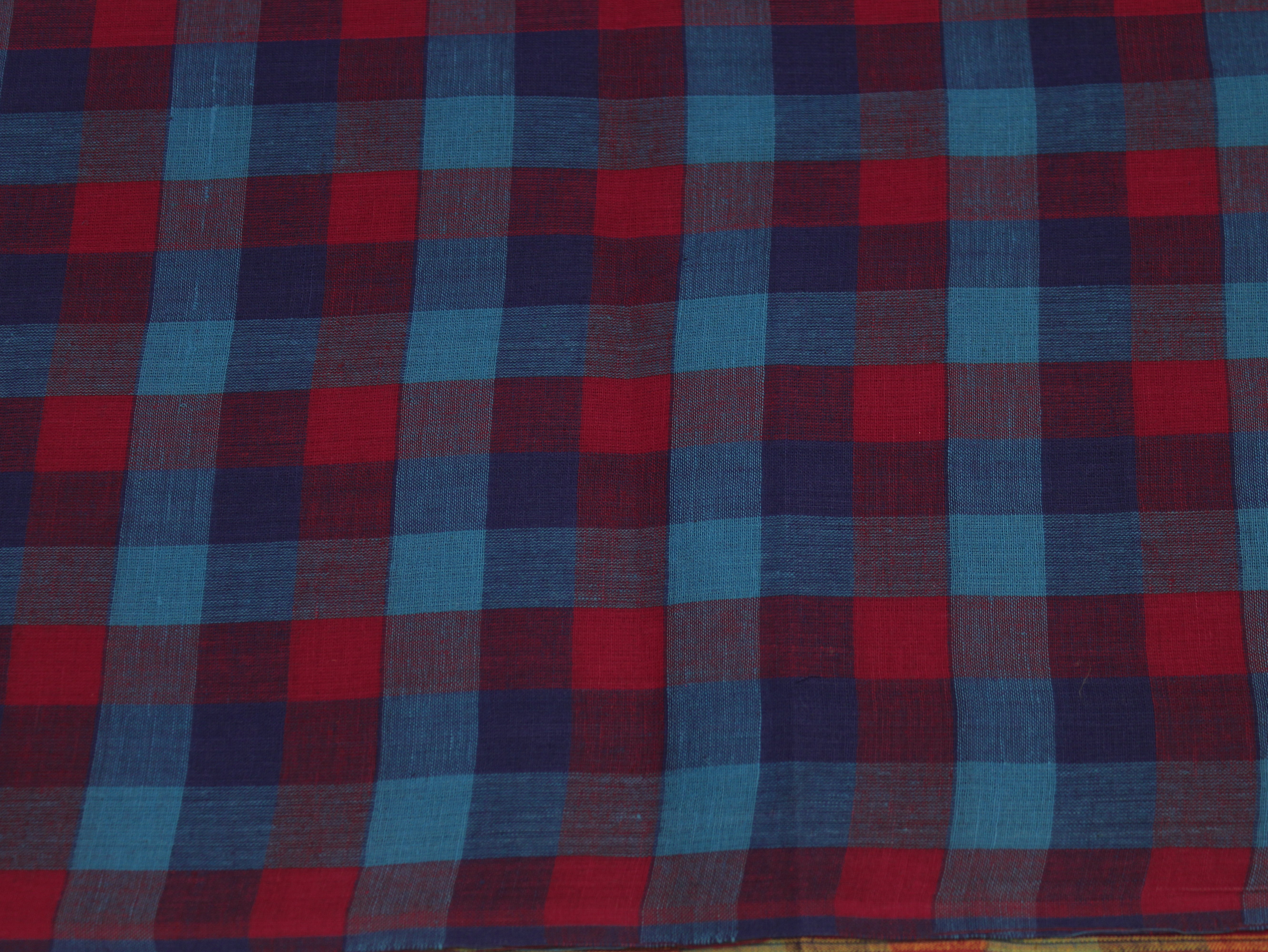 Pure Cotton Handloom Multi Checked Fabric 44 Inch | Mfoks