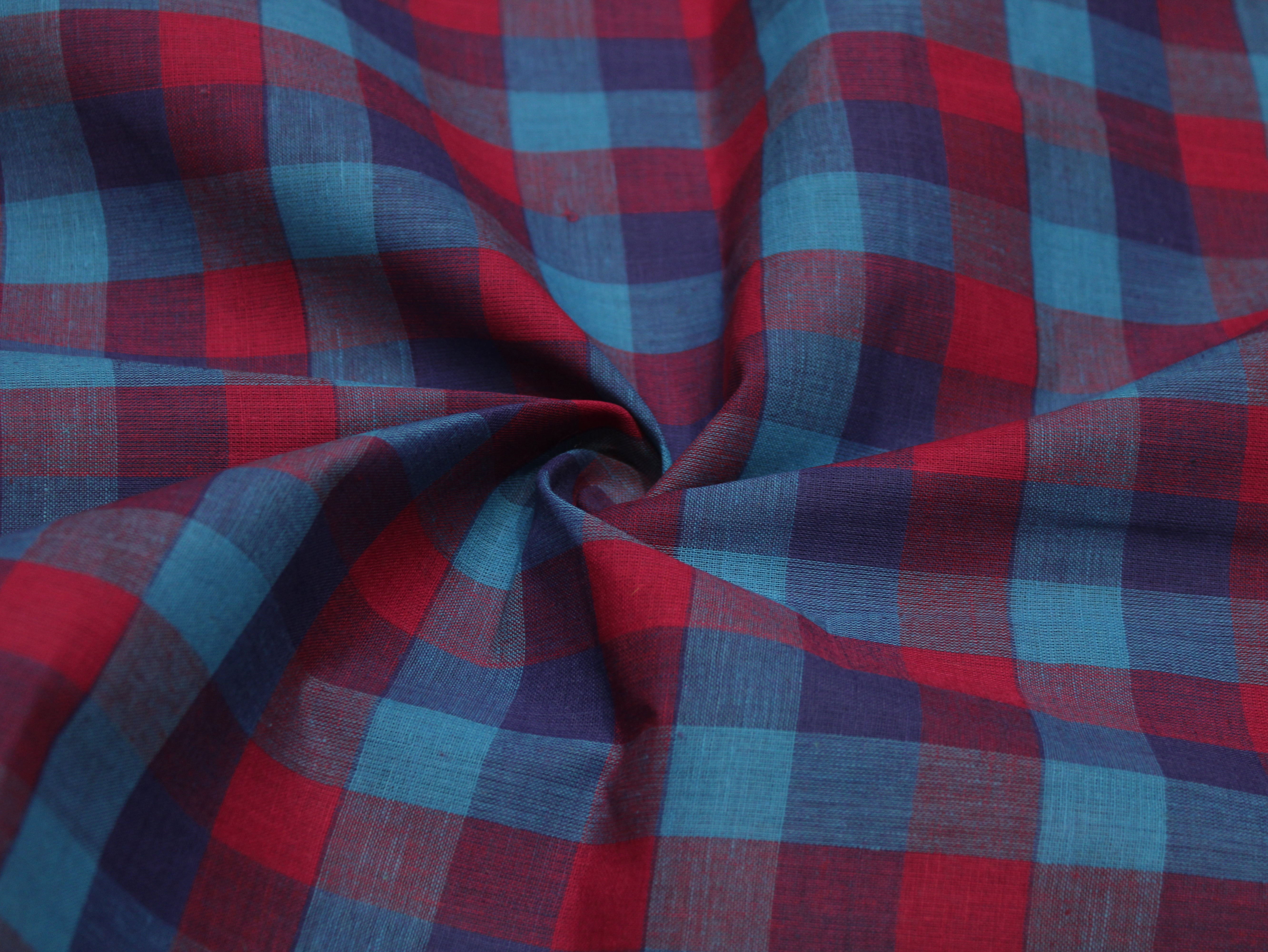 Pure Cotton Handloom Multi Checked Fabric 44 Inch | Mfoks
