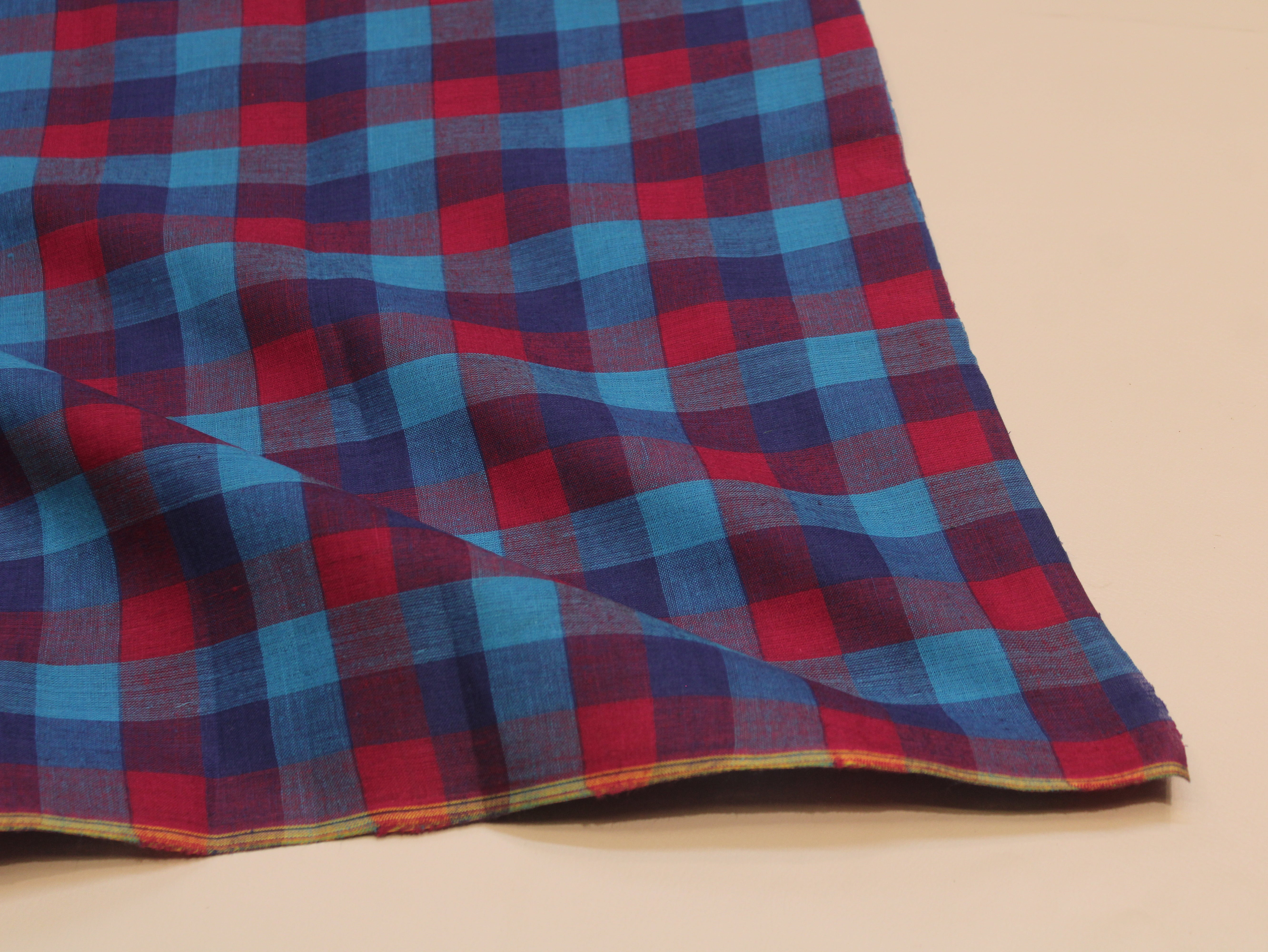 Pure Cotton Handloom Multi Checked Fabric 44 Inch | Mfoks