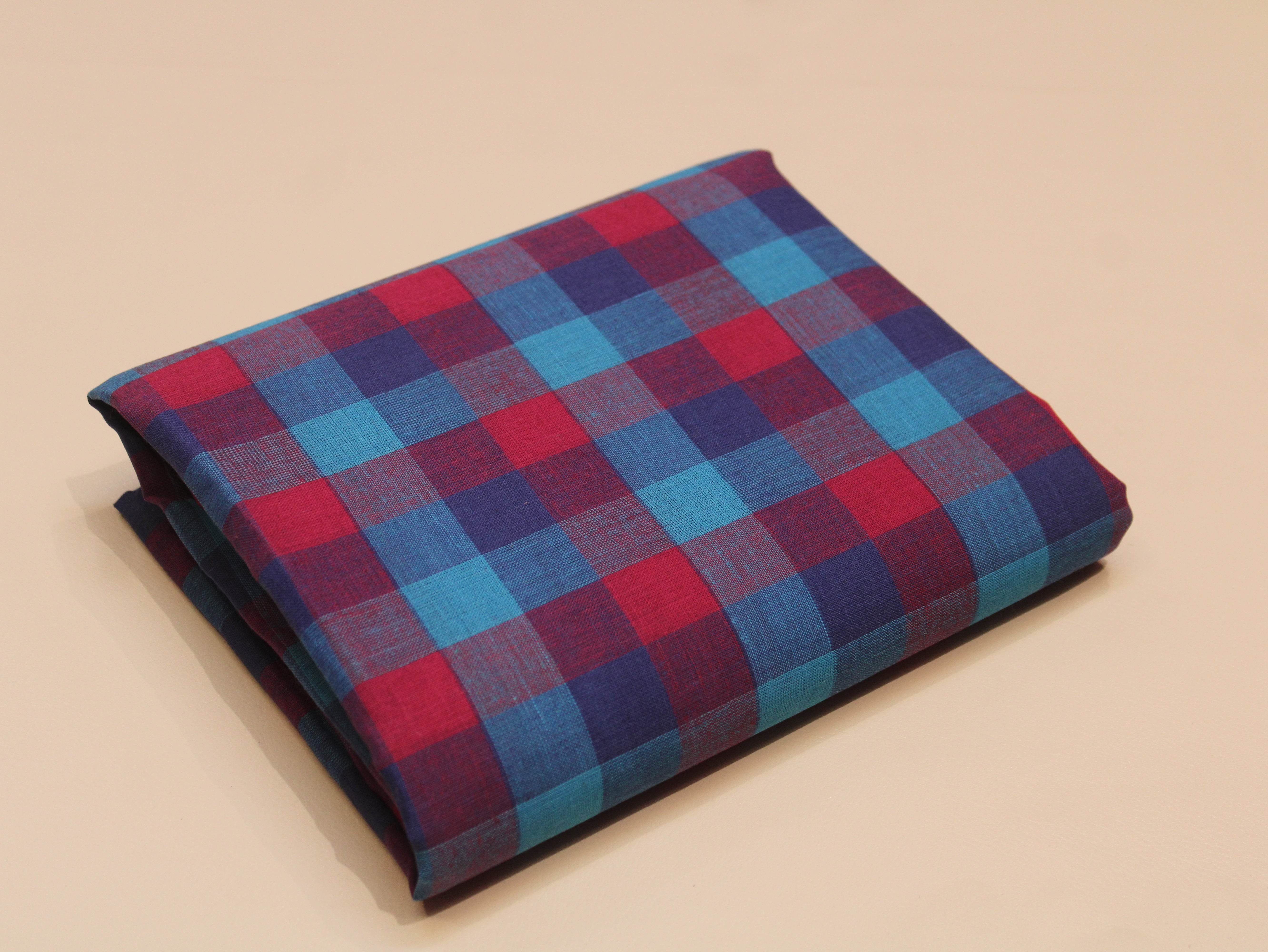 Pure Cotton Handloom Multi Checked Fabric 44 Inch | Mfoks