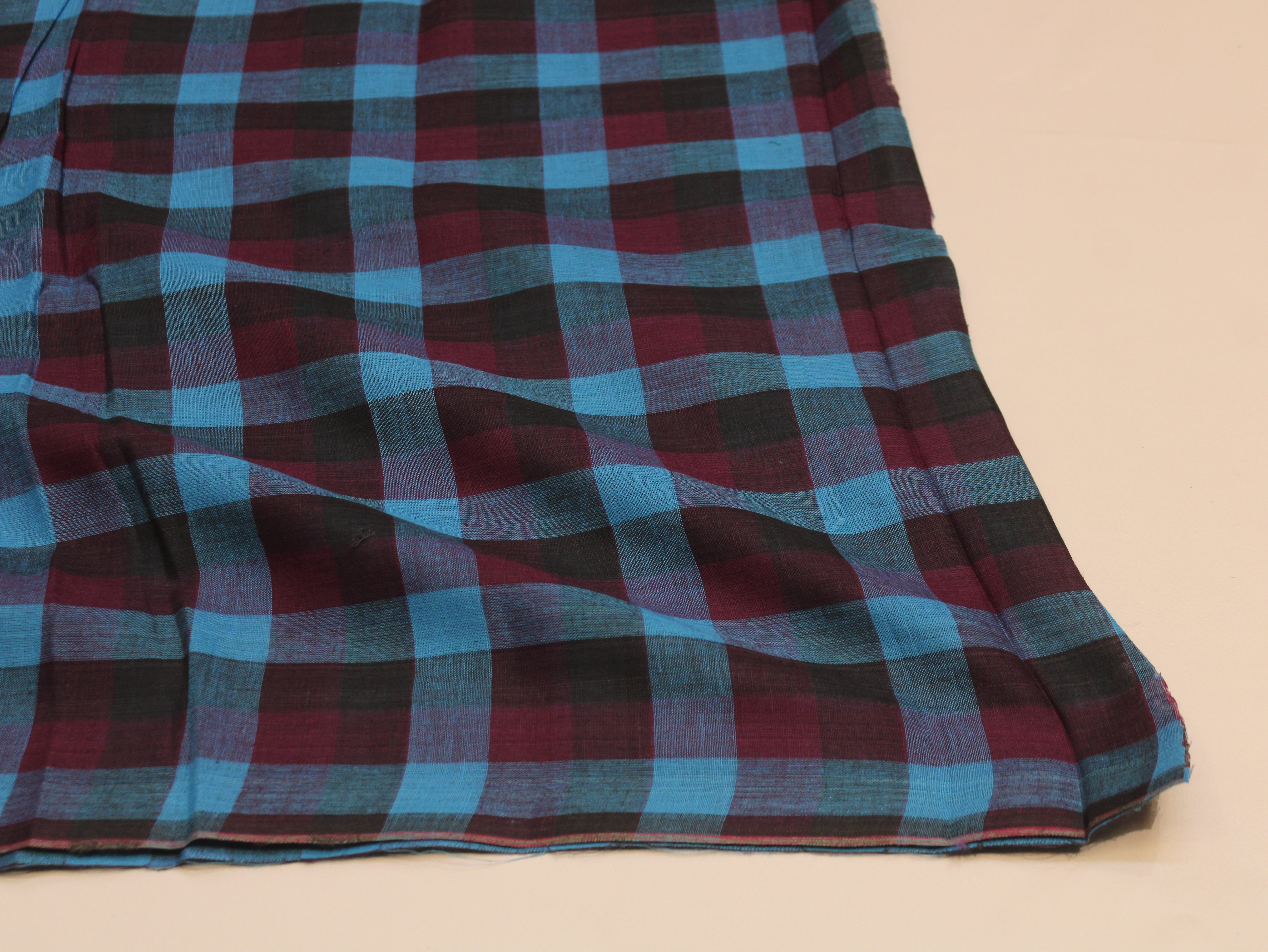 Pure Cotton Handloom Multi Checked Fabric 44 Inch | Mfoks