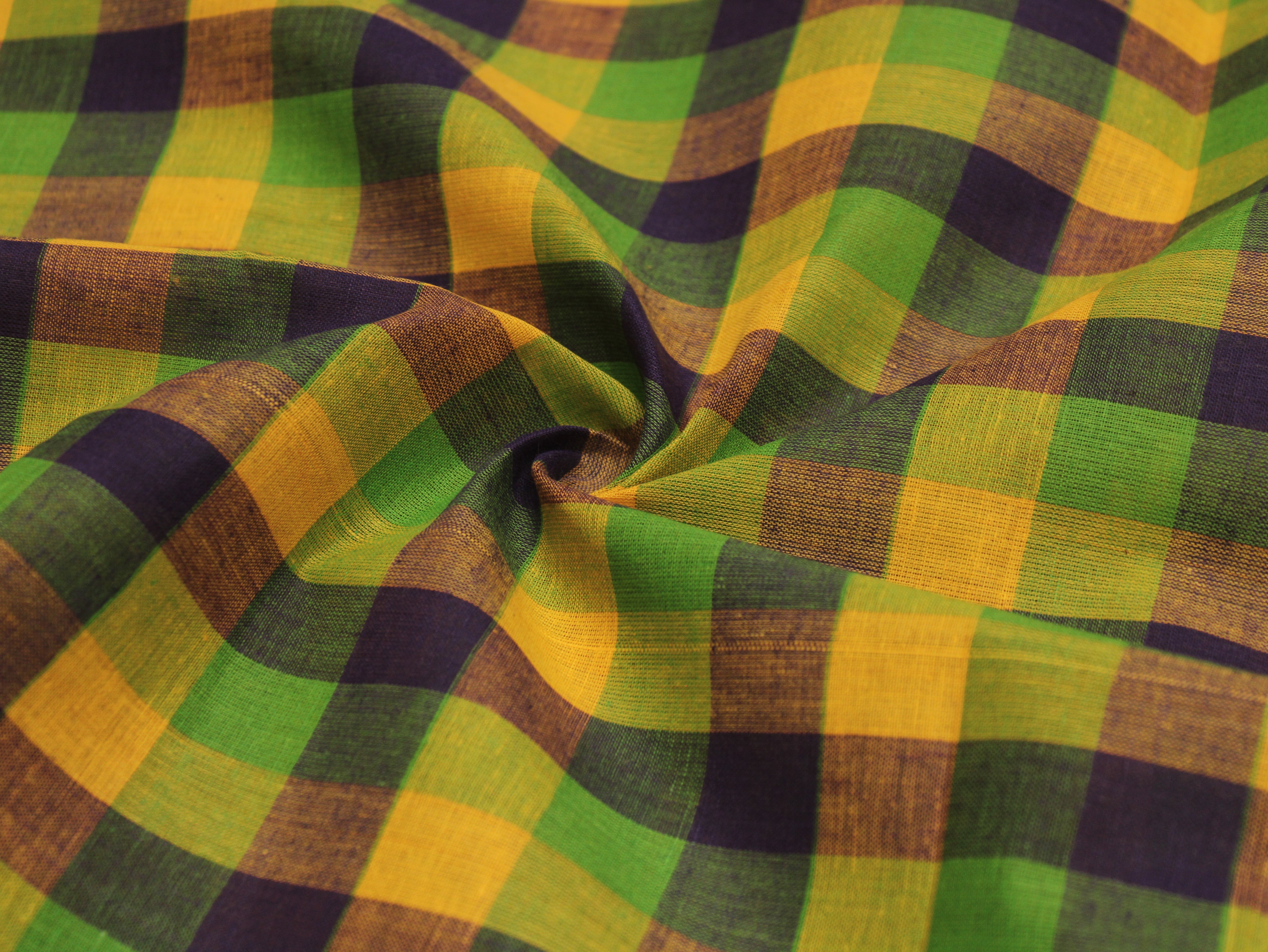 Pure Cotton Handloom Multi Checked Fabric 44 Inch | Mfoks