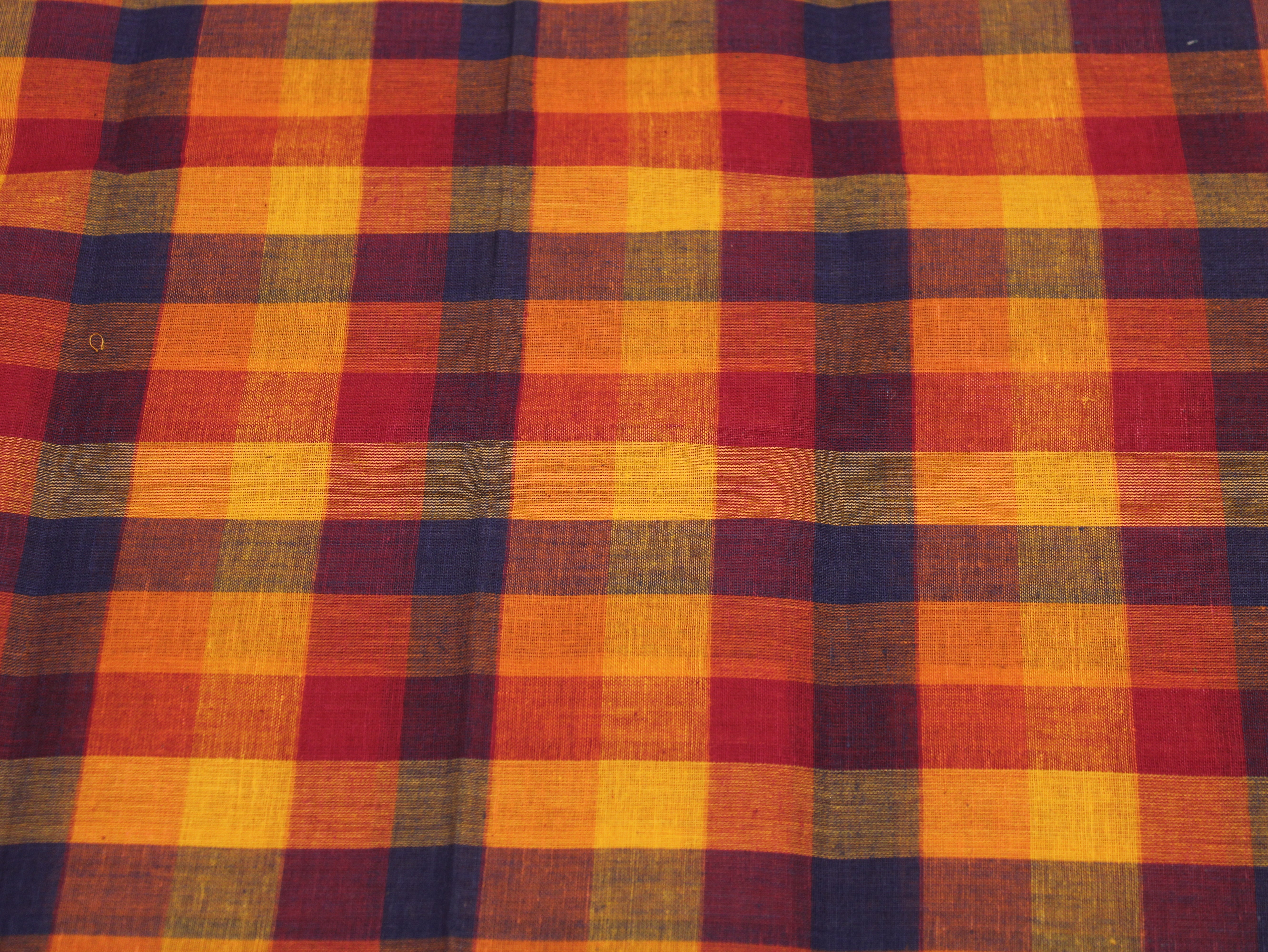 Pure Cotton Handloom Multi Checked Fabric 44 Inch | Mfoks