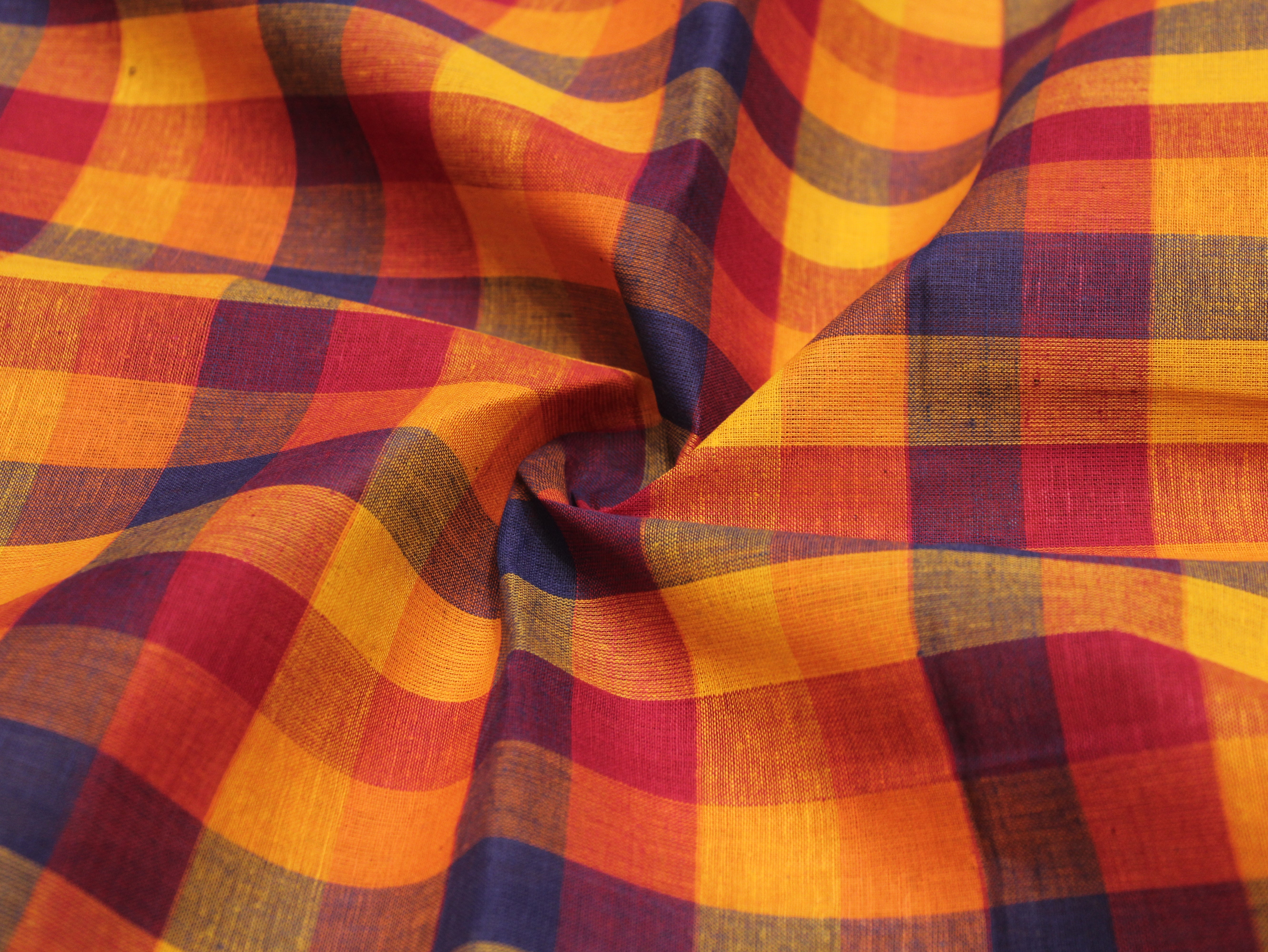 Pure Cotton Handloom Multi Checked Fabric 44 Inch | Mfoks
