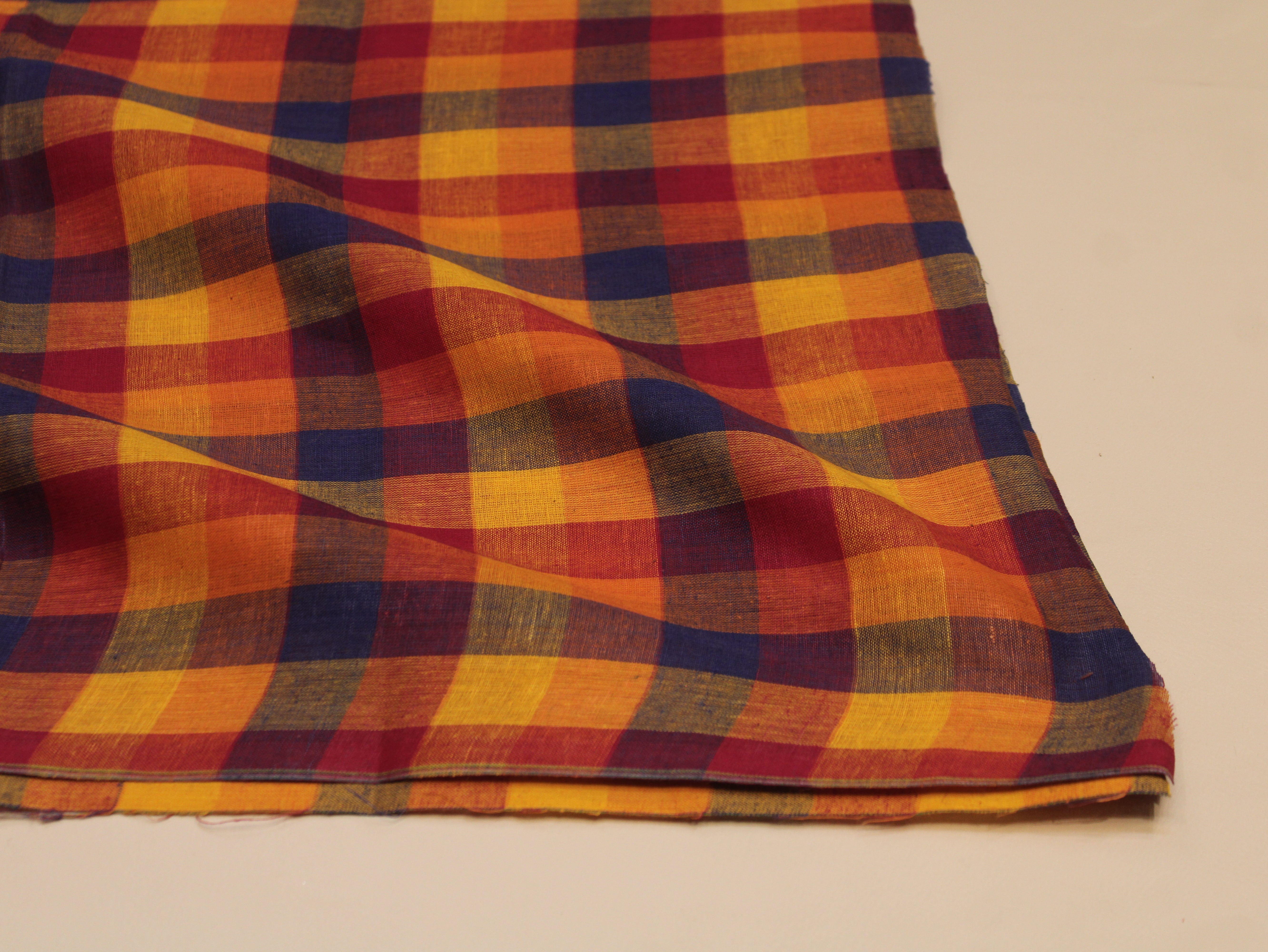 Pure Cotton Handloom Multi Checked Fabric 44 Inch | Mfoks