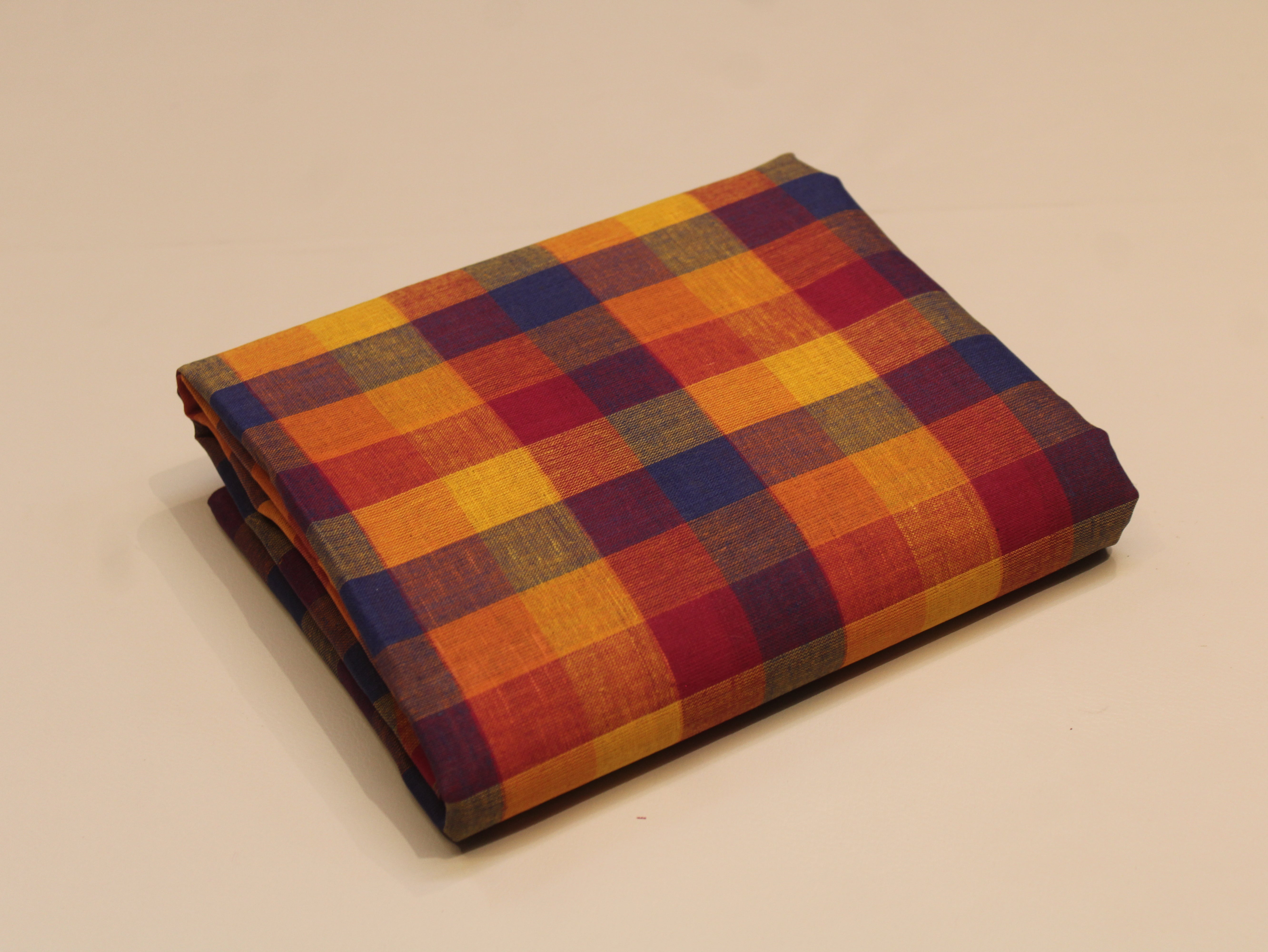 Pure Cotton Handloom Multi Checked Fabric 44 Inch | Mfoks
