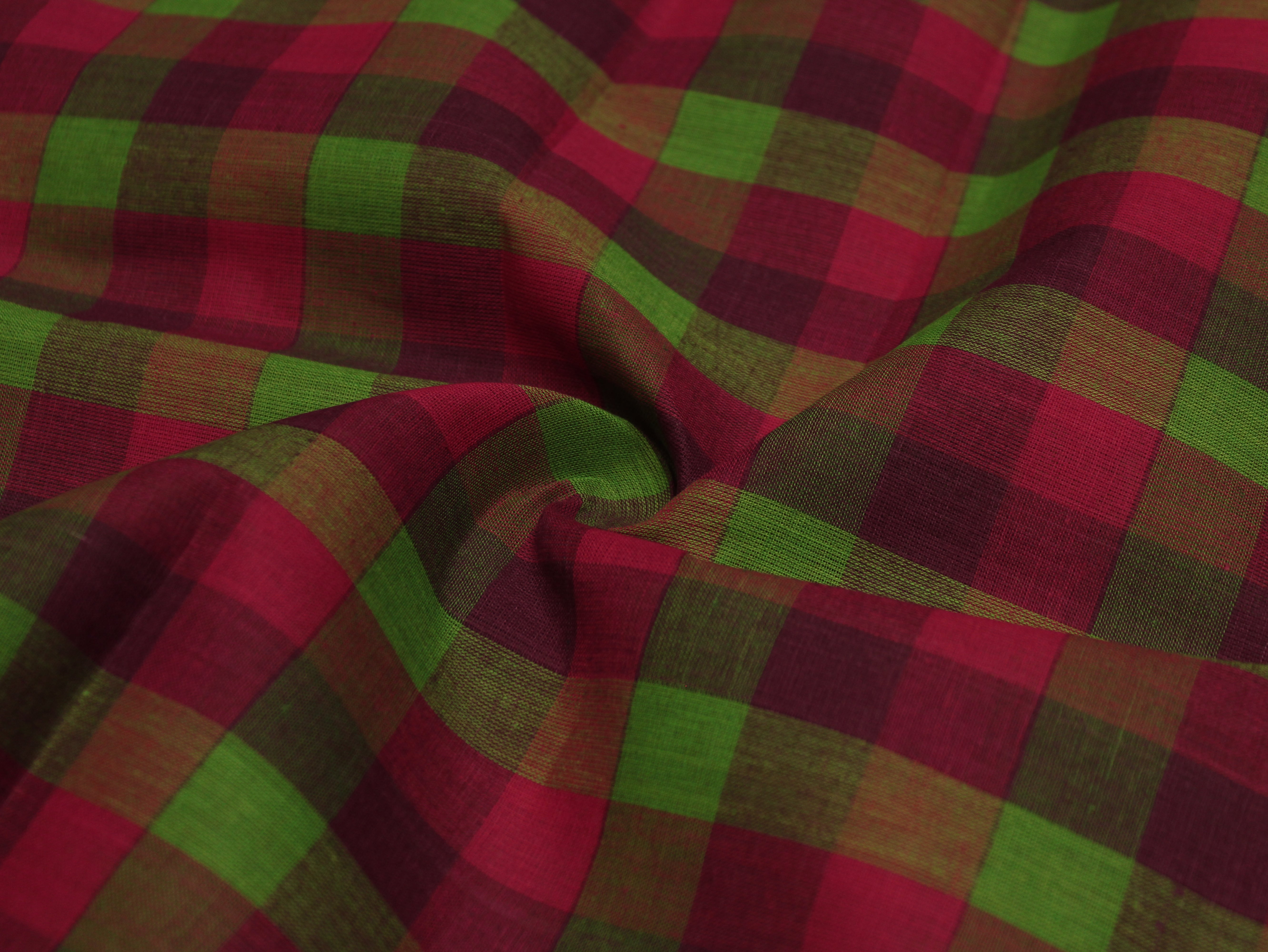 Pure Cotton Handloom Multi Checked Fabric 44 Inch | Mfoks