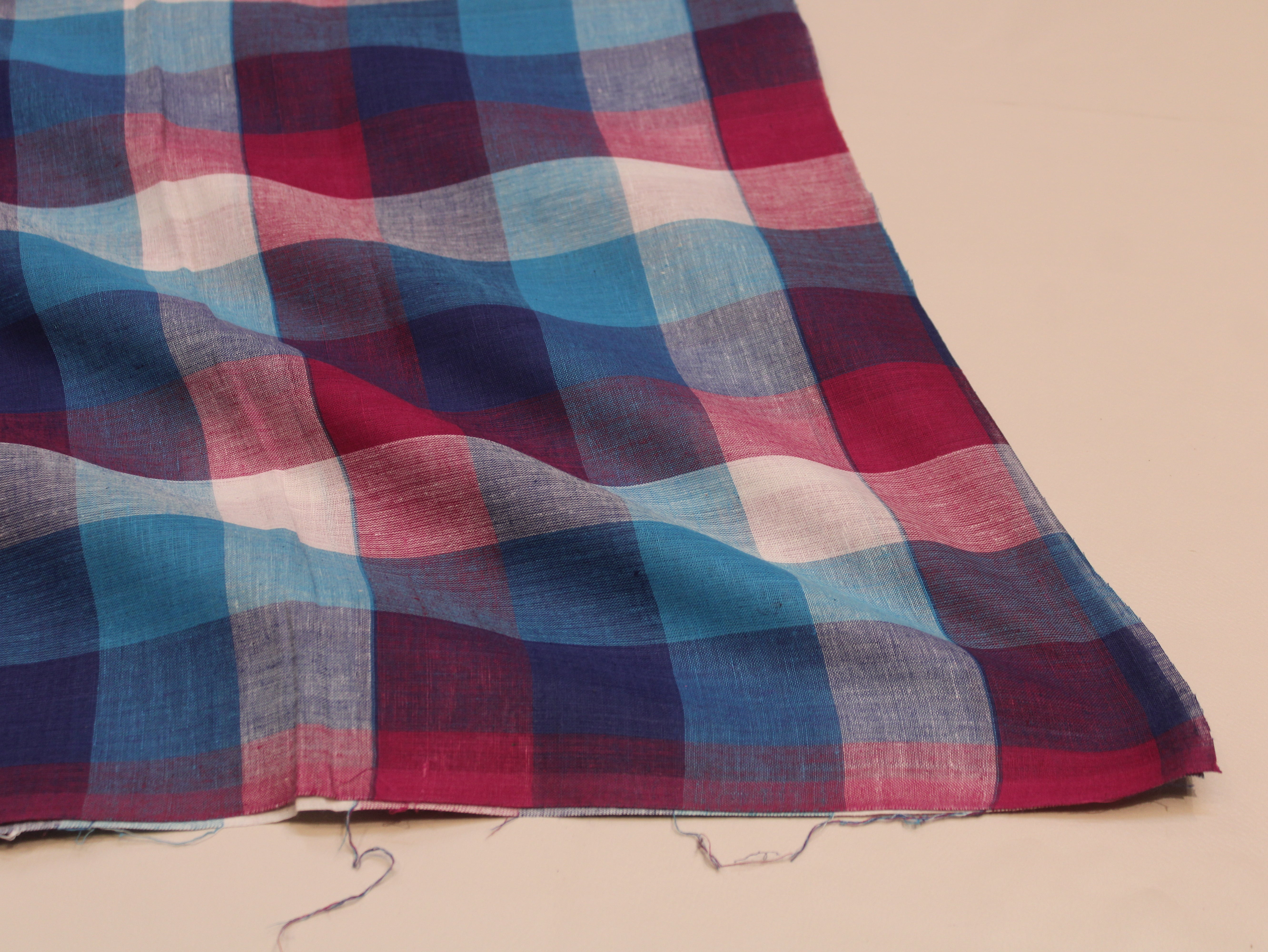 Pure Cotton Handloom Multi Checked Fabric 44 Inch | Mfoks