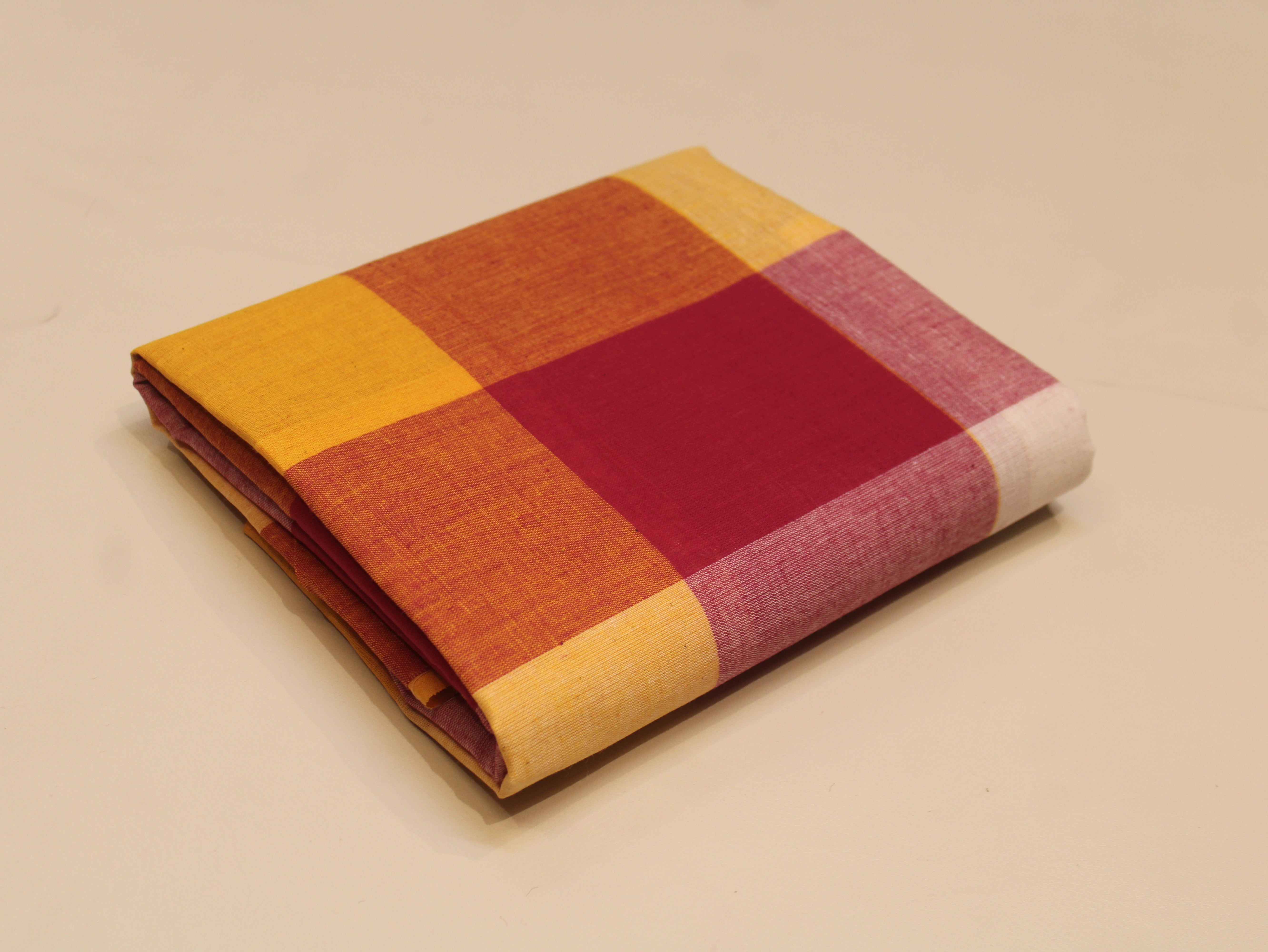 Pure Cotton Handloom Big (4X4) Multi Checked Fabric 44 Inch | Mfoks