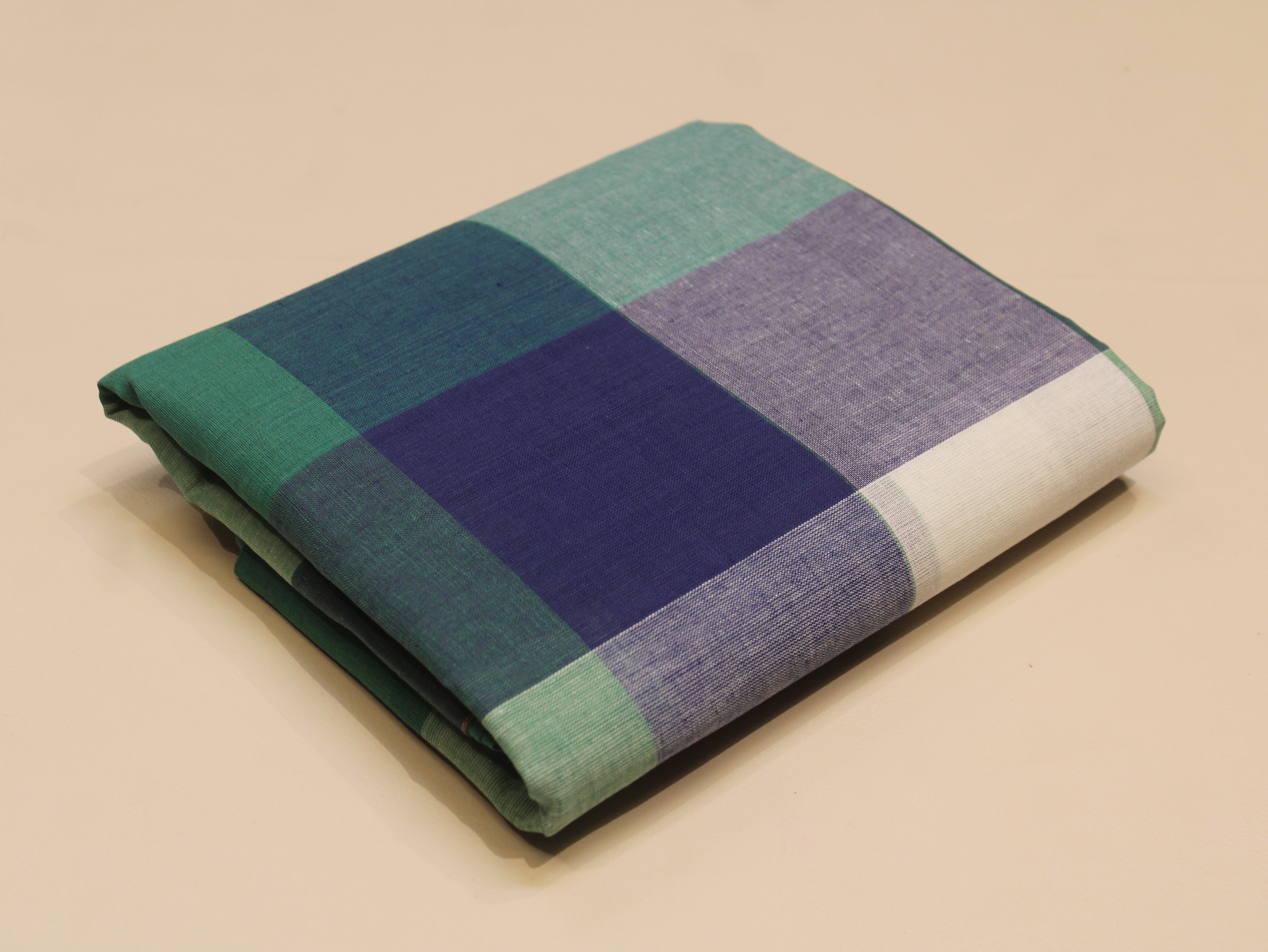 Pure Cotton Handloom Big (4X4) Multi Checked Fabric 44 Inch | Mfoks