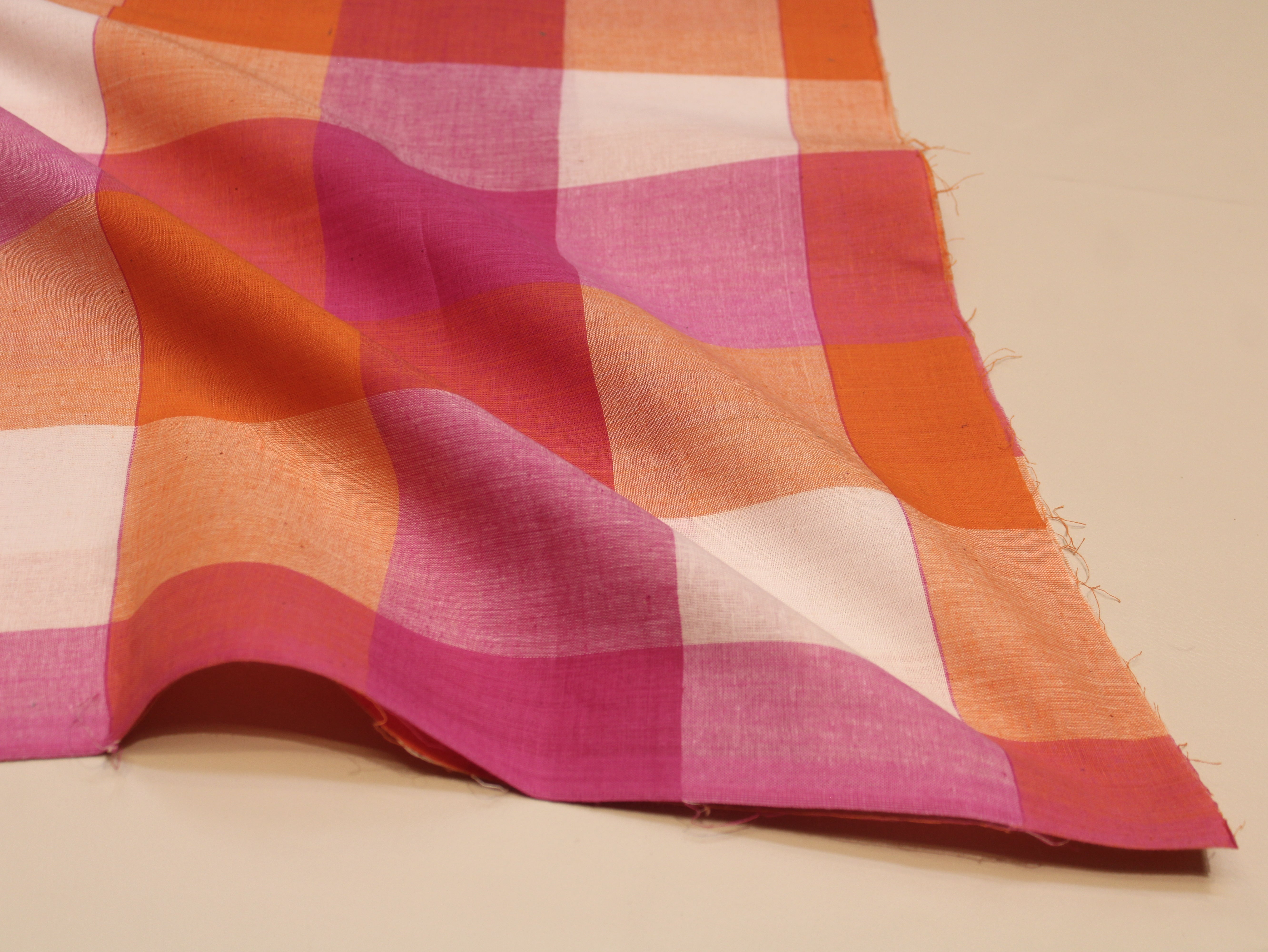Pure Cotton Handloom Big (4X4) Multi Checked Fabric 44 Inch | Mfoks