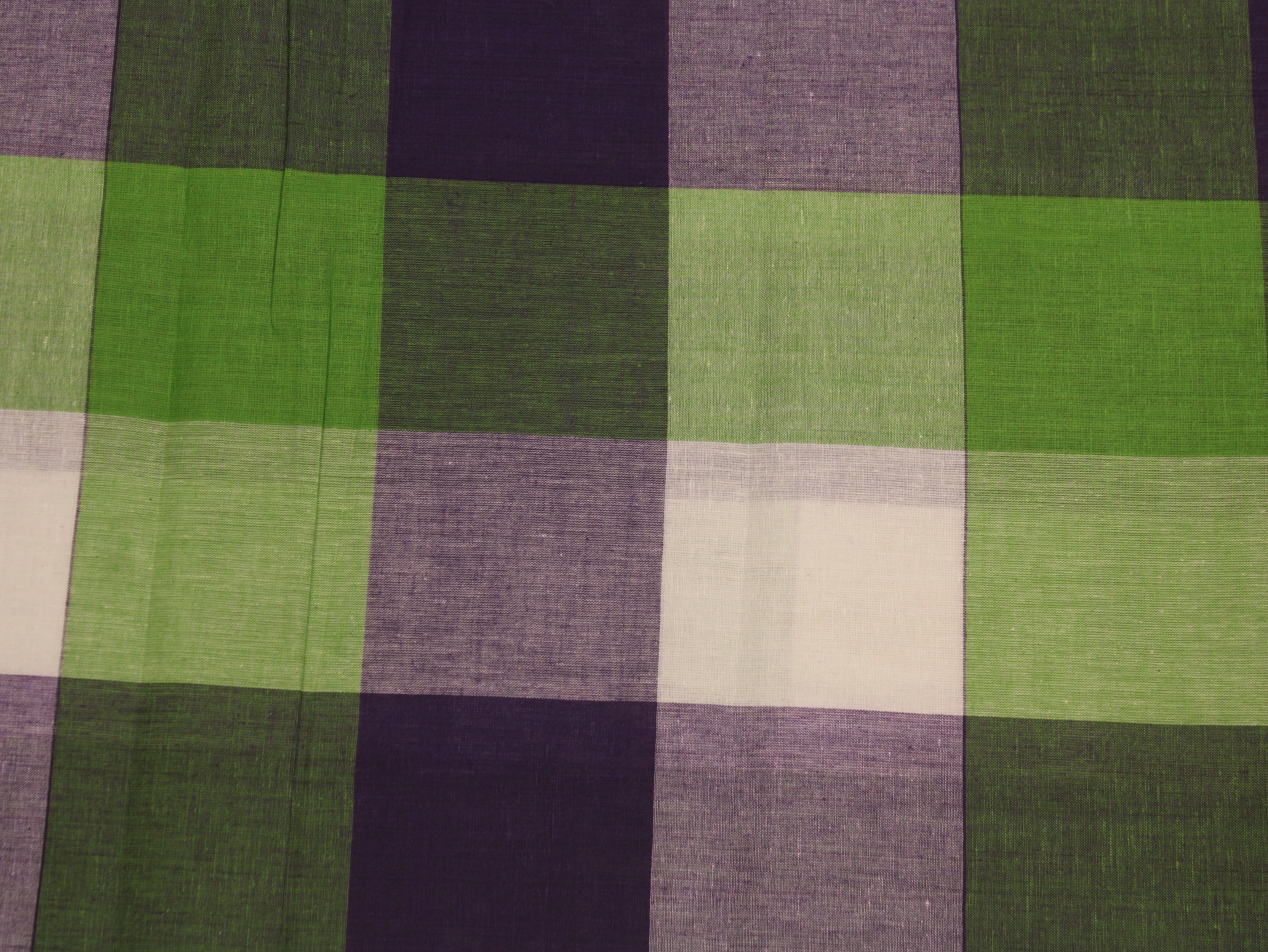 Pure Cotton Handloom Big (4X4) Multi Checked Fabric 44 Inch | Mfoks