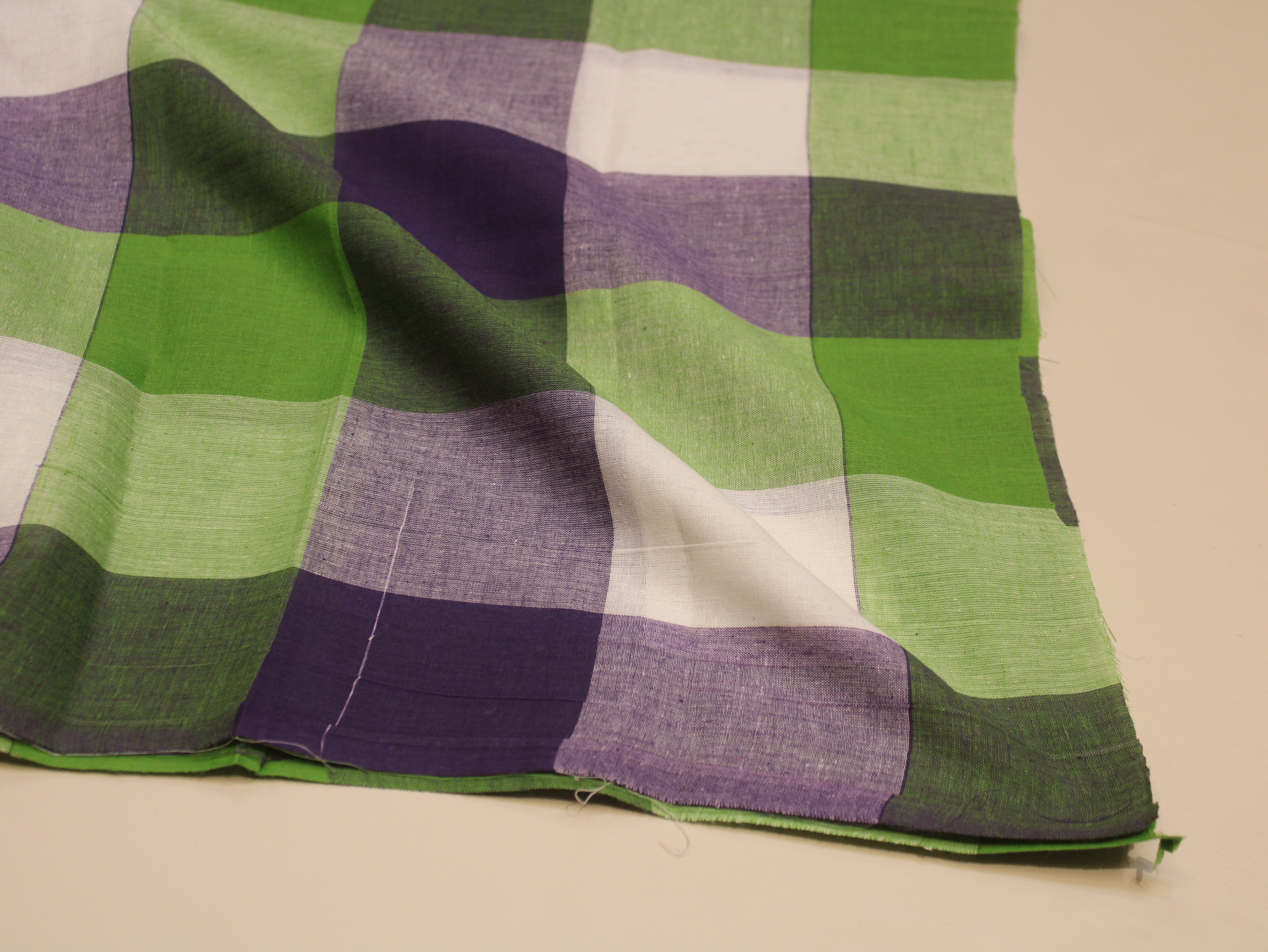 Pure Cotton Handloom Big (4X4) Multi Checked Fabric 44 Inch | Mfoks