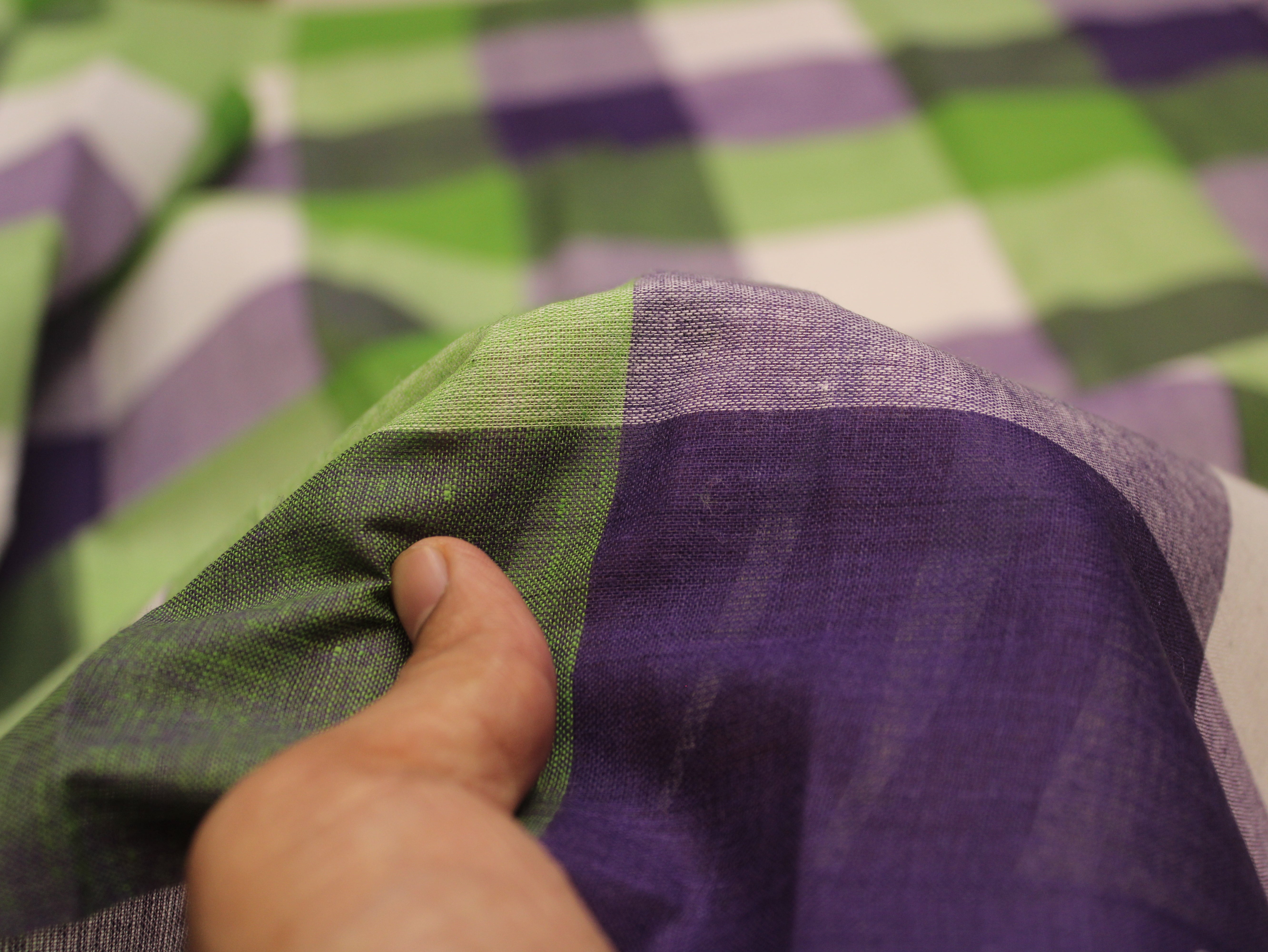Pure Cotton Handloom Big (4X4) Multi Checked Fabric 44 Inch | Mfoks