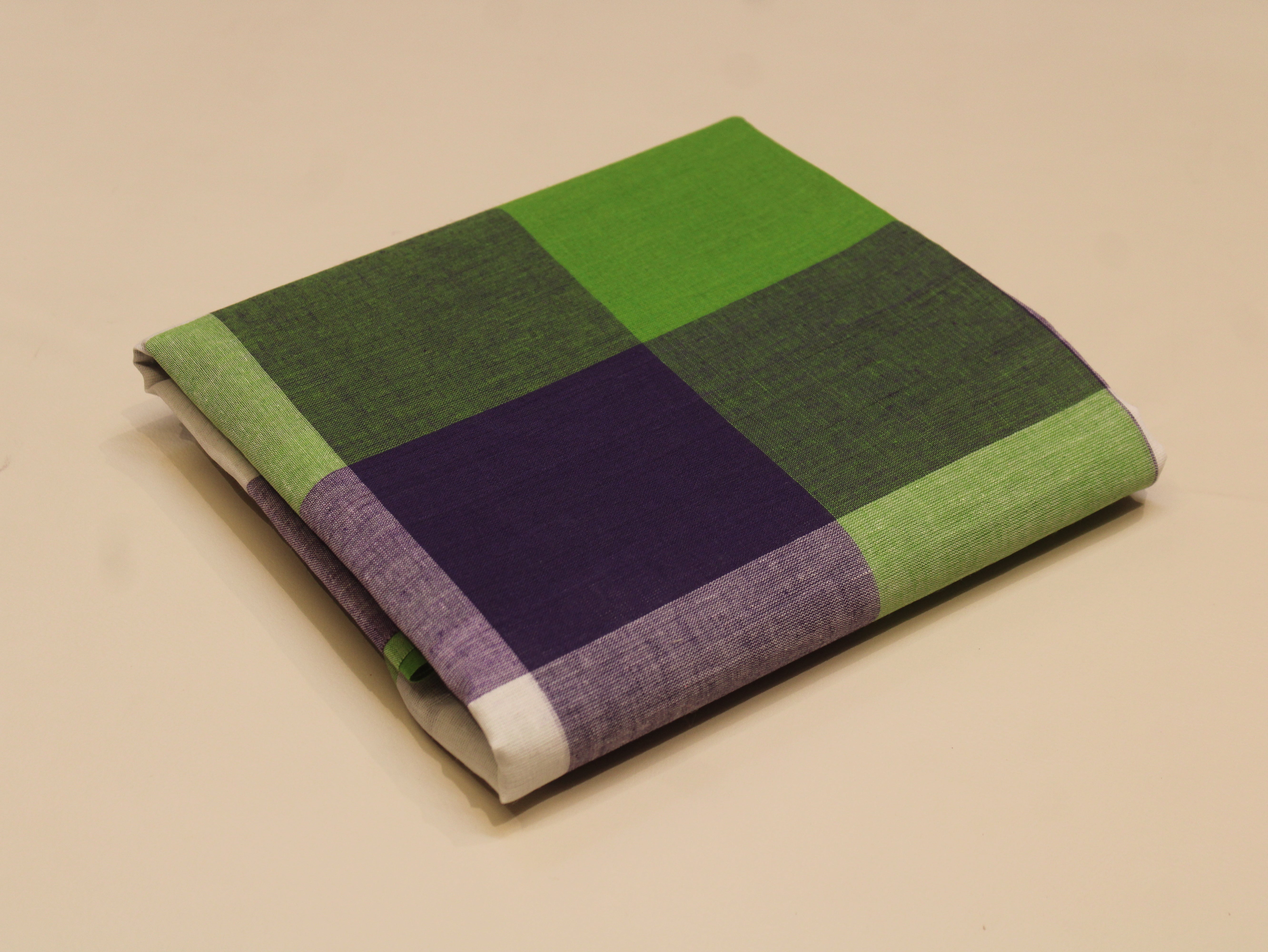 Pure Cotton Handloom Big (4X4) Multi Checked Fabric 44 Inch | Mfoks