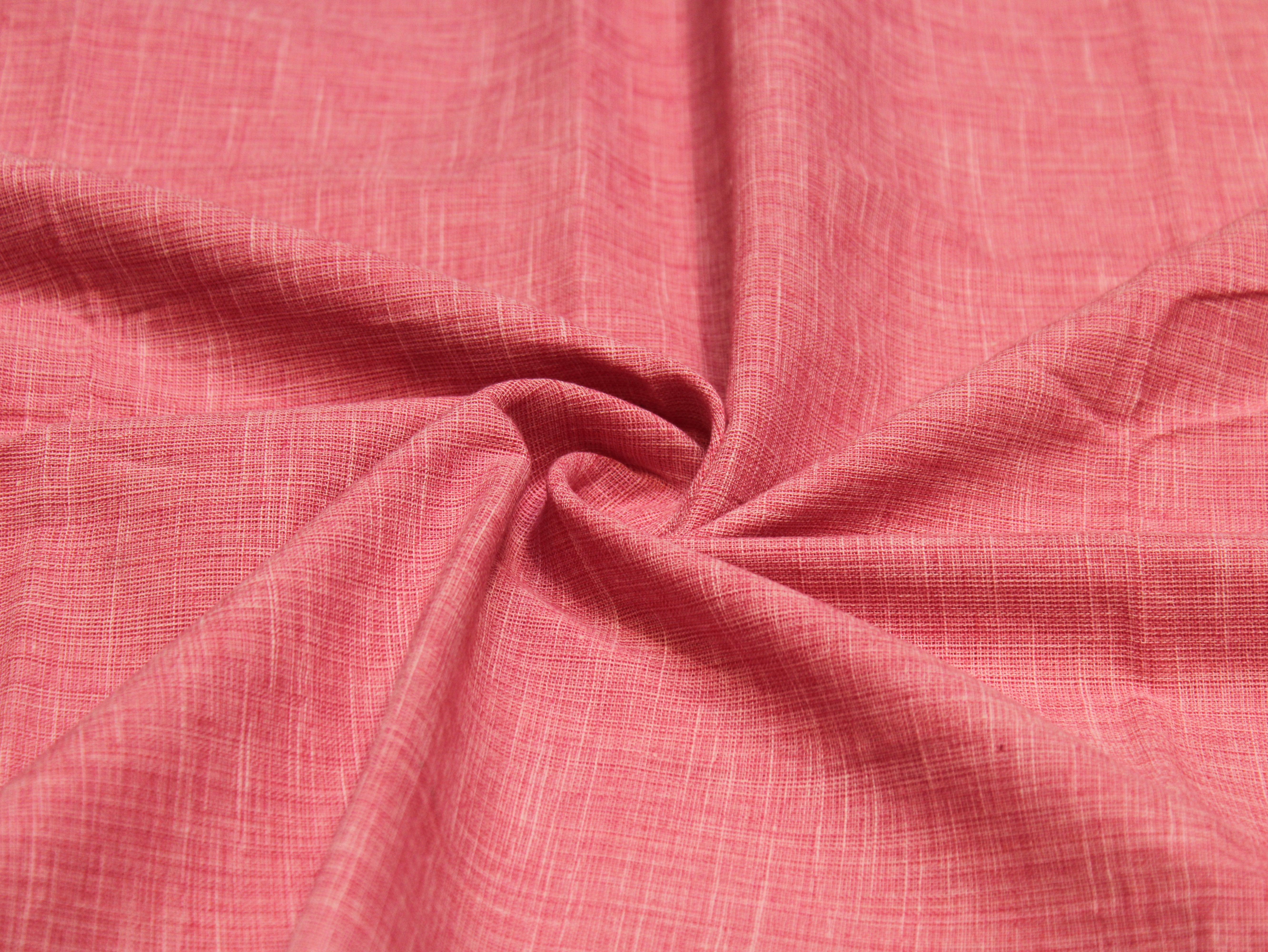 Pure Cotton Plain Handloom Fabric 44 Inches Width - light Peach