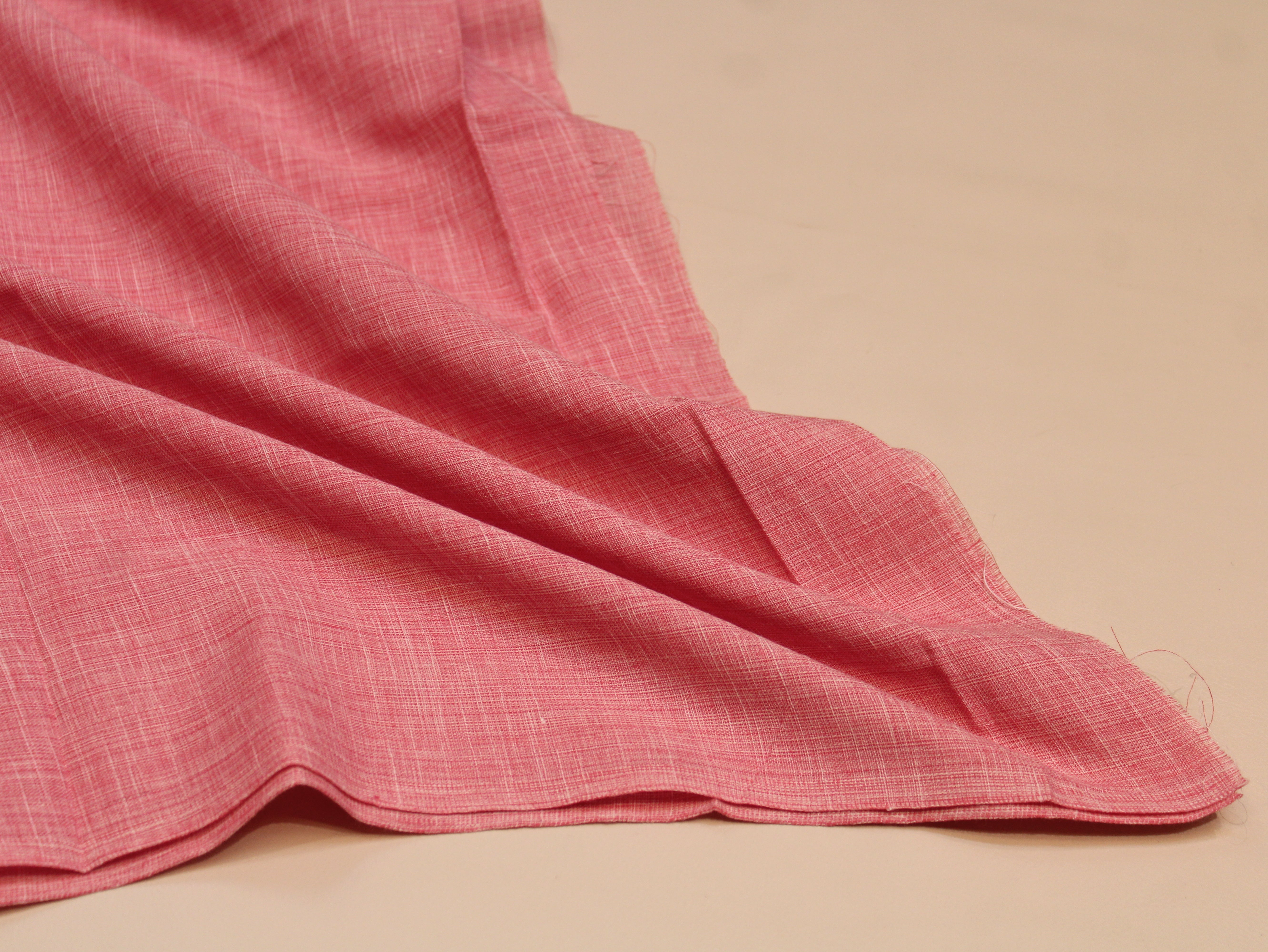Pure Cotton Plain Handloom Fabric 44 Inches Width - light Peach