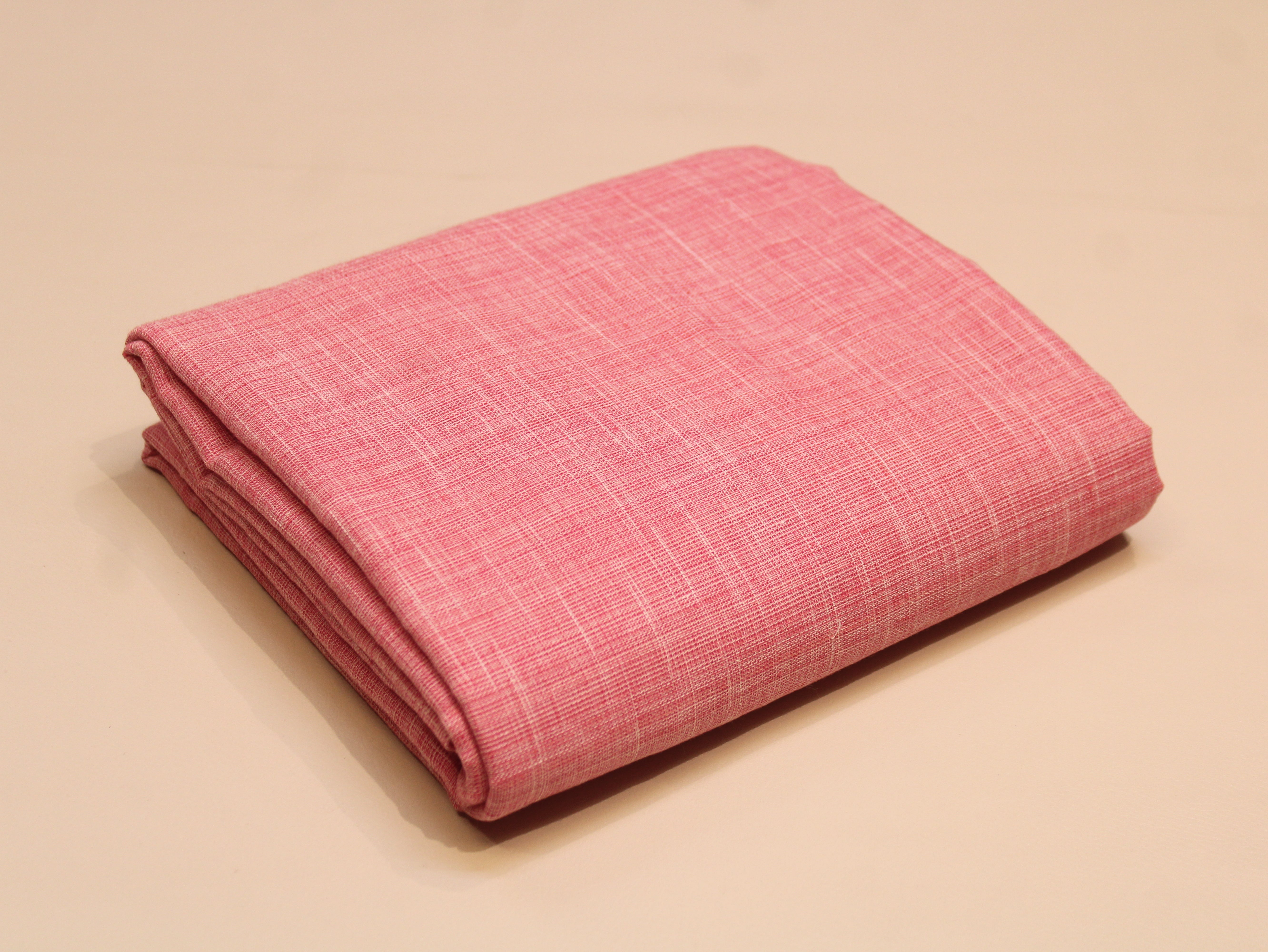 Pure Cotton Plain Handloom Fabric 44 Inches Width - light Peach