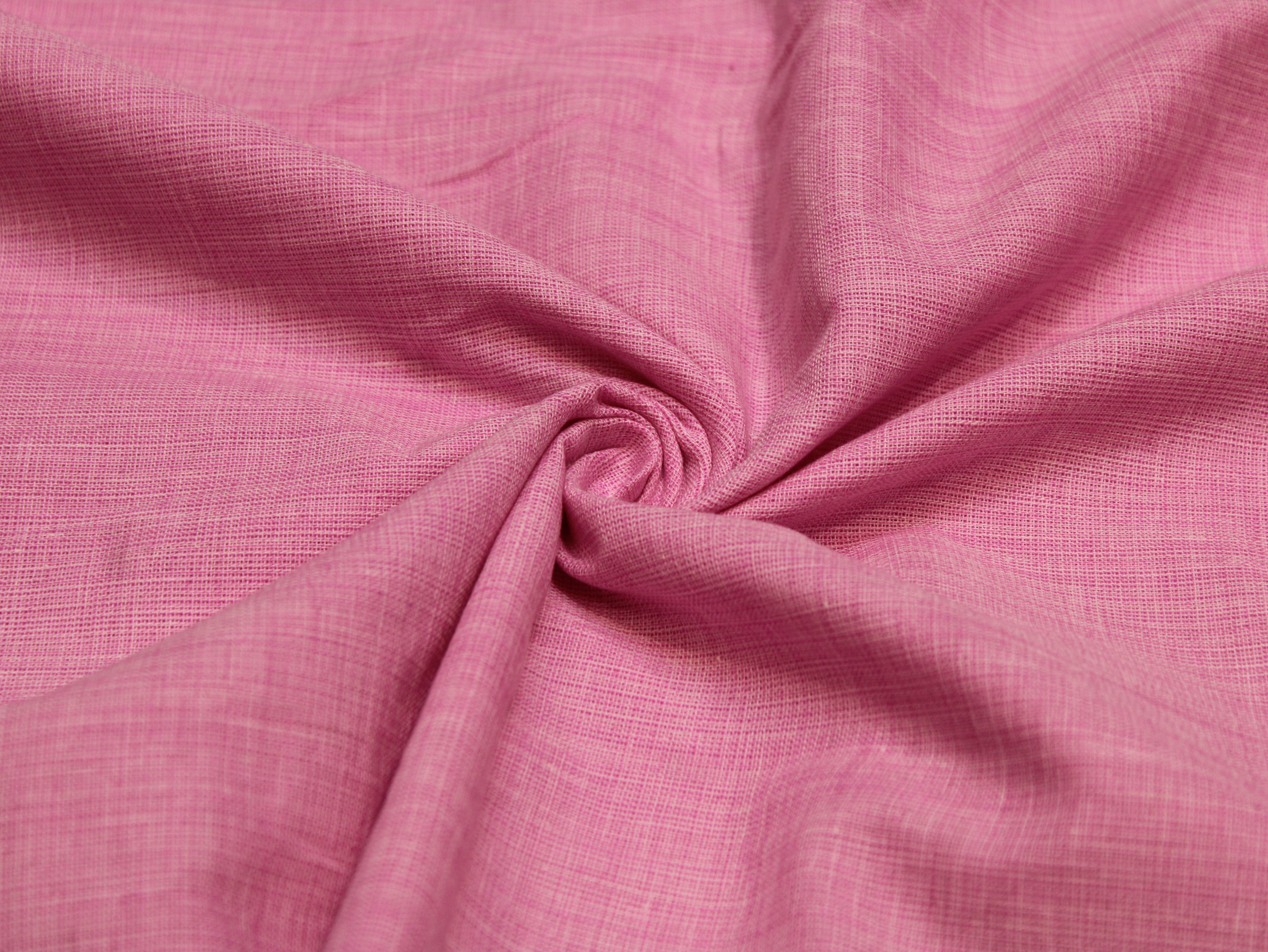 Pure Cotton Plain Handloom Fabric 44 Inches Width - light Baby Pink