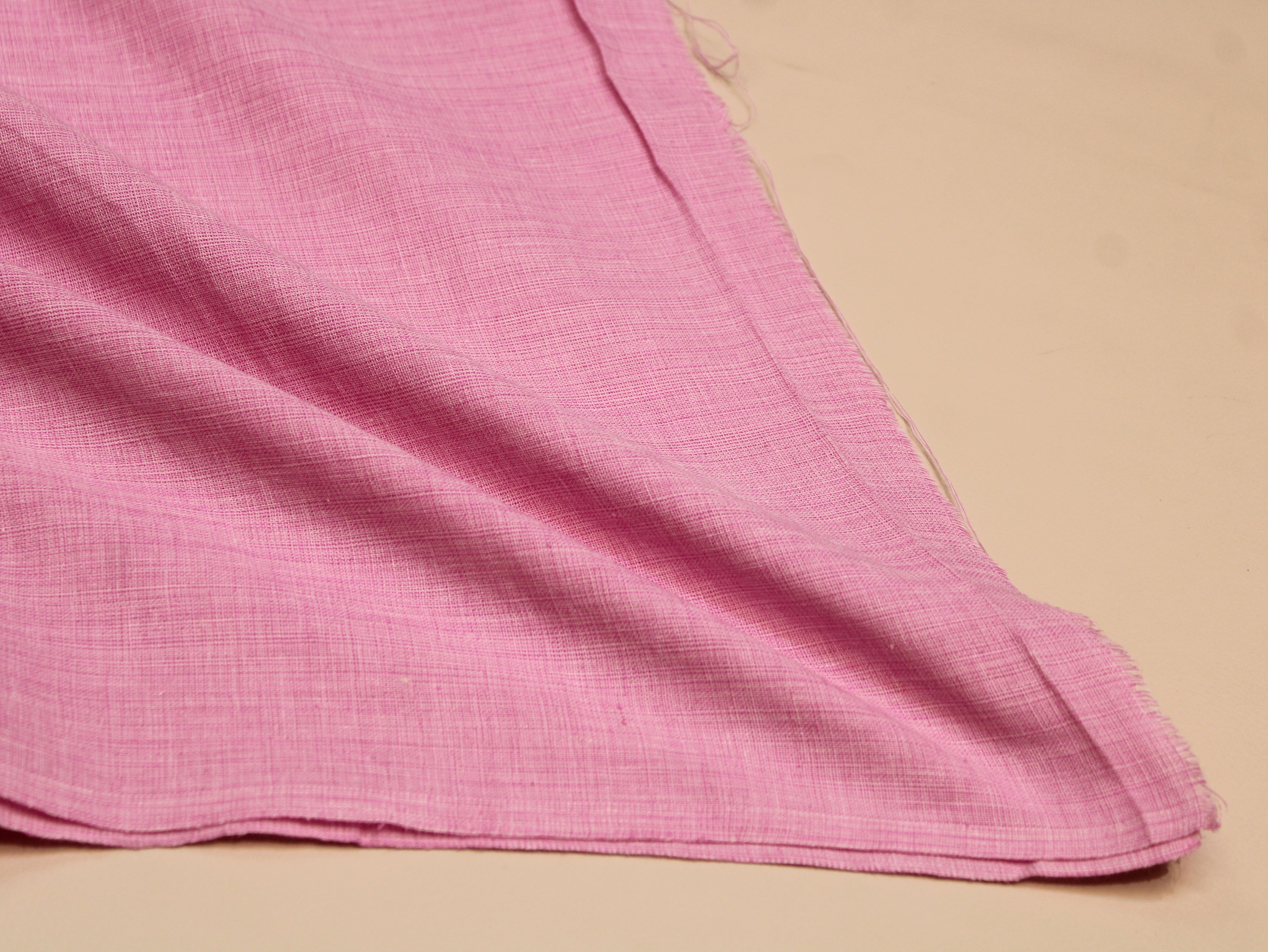 Pure Cotton Plain Handloom Fabric 44 Inches Width - light Baby Pink