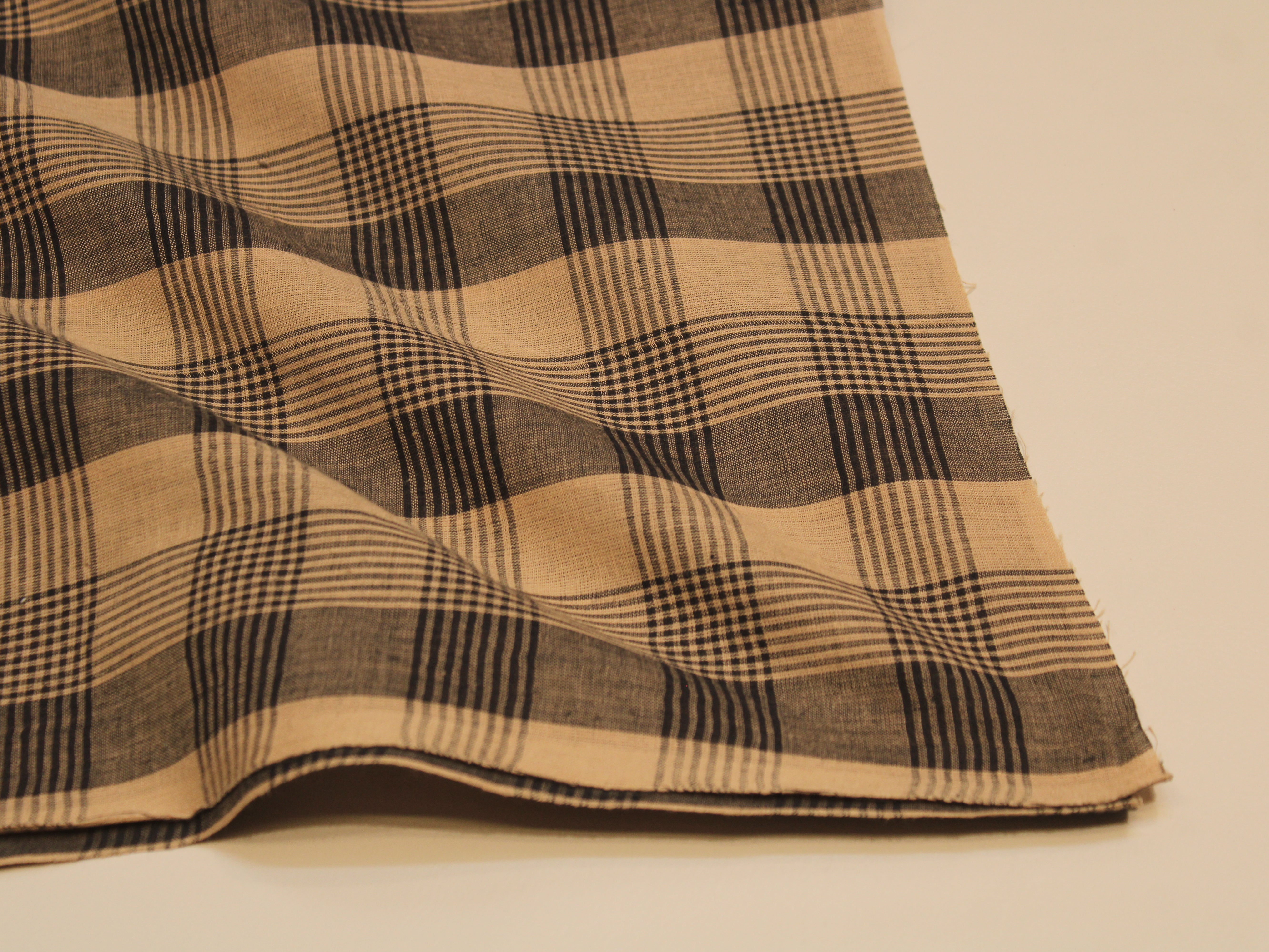 Pure Cotton Handloom Gingham Check Fabric 44 Inch | Box Check Handwoven Fabric
