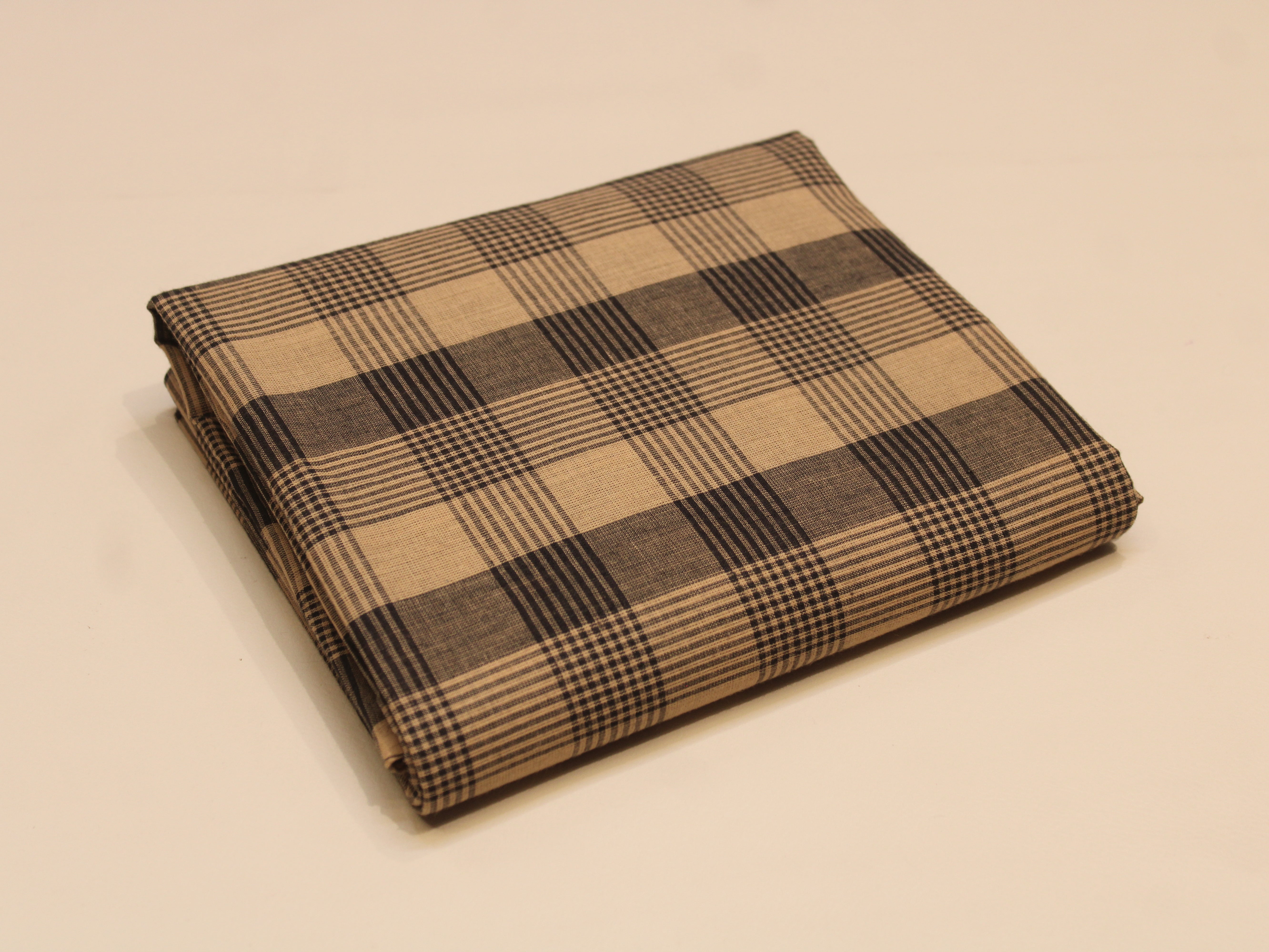 Pure Cotton Handloom Gingham Check Fabric 44 Inch | Box Check Handwoven Fabric