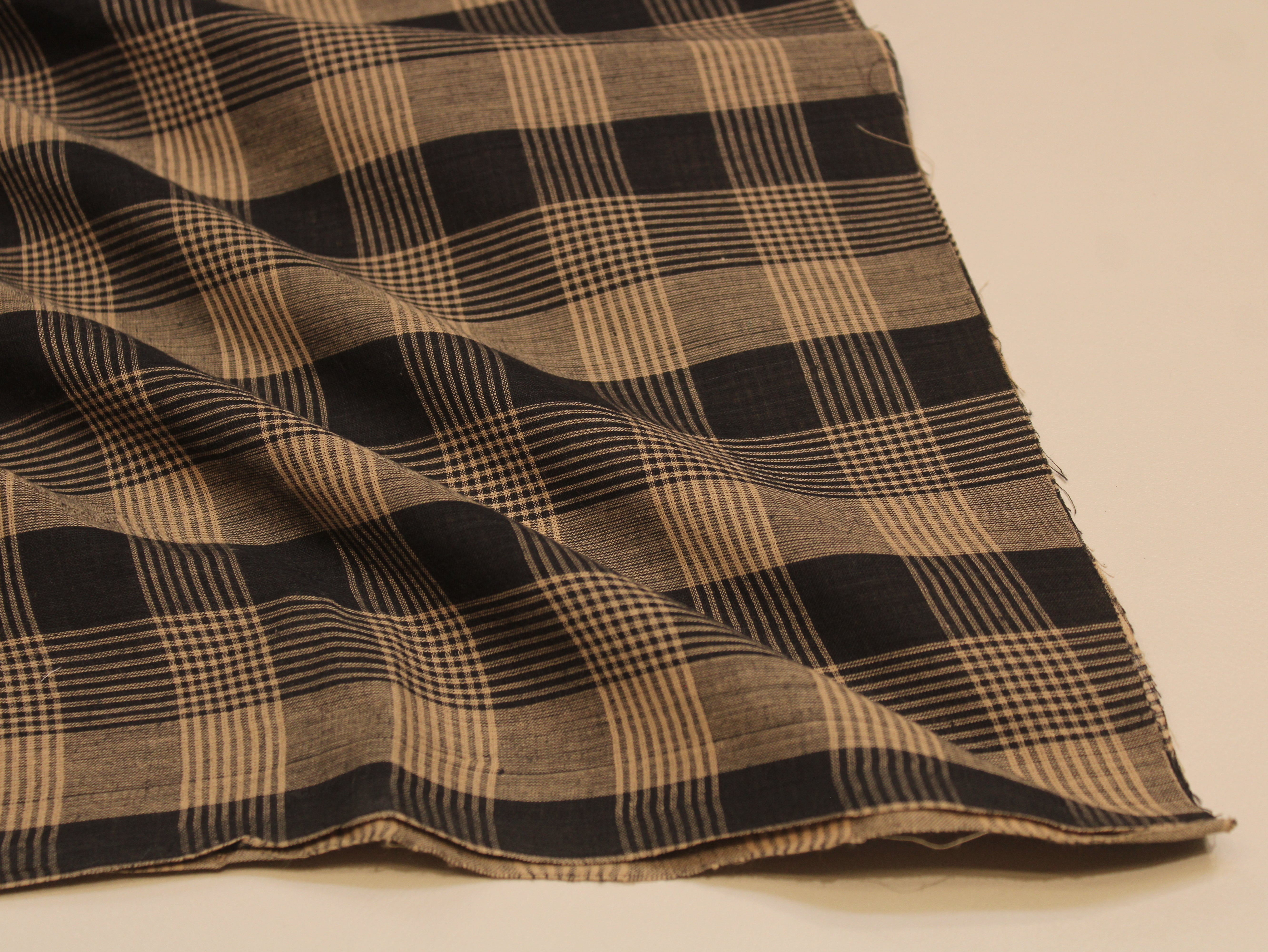 Pure Cotton Handloom Gingham Check Fabric 44 Inch | Box Check Handwoven Fabric