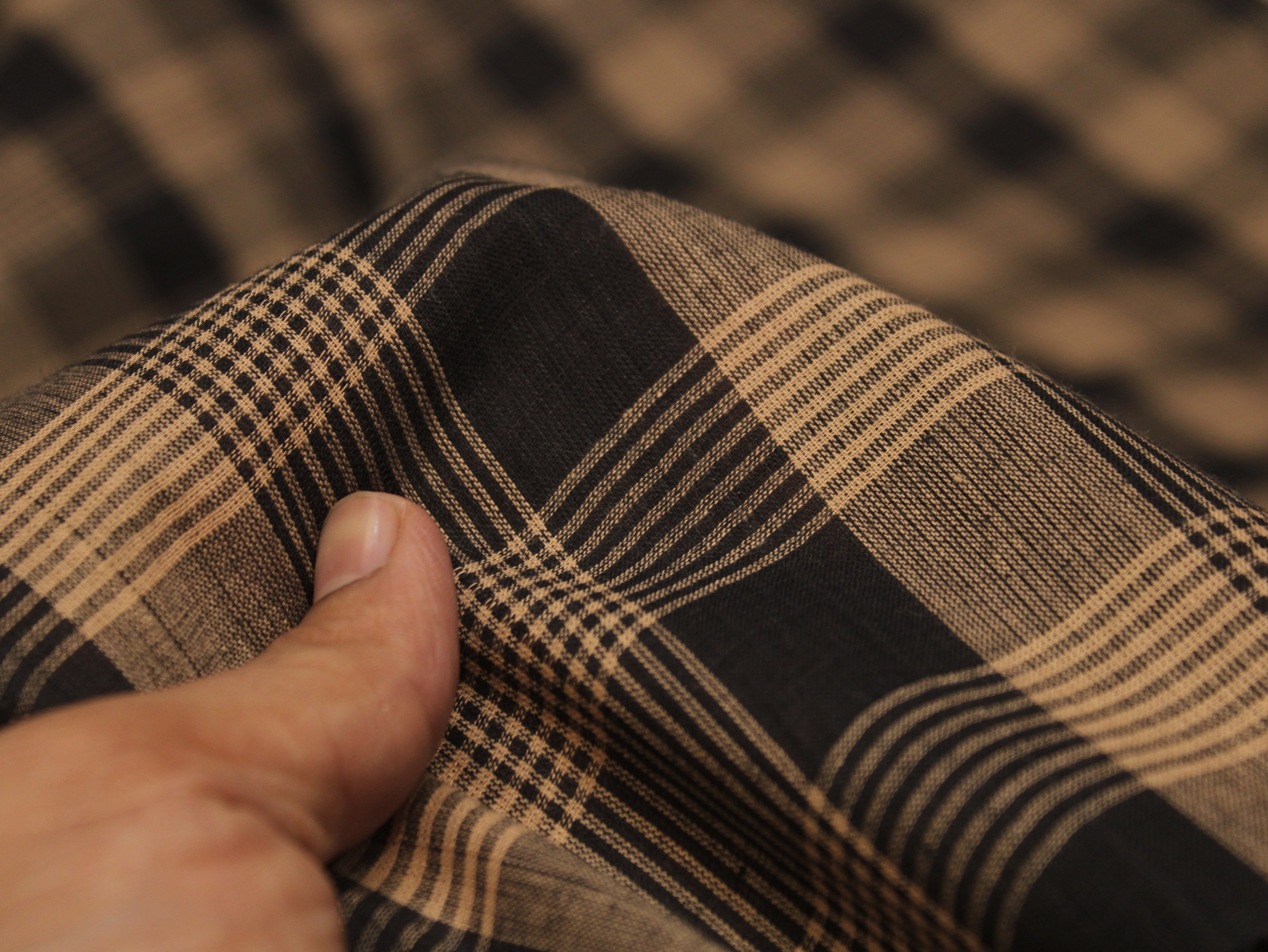 Pure Cotton Handloom Gingham Check Fabric 44 Inch | Box Check Handwoven Fabric
