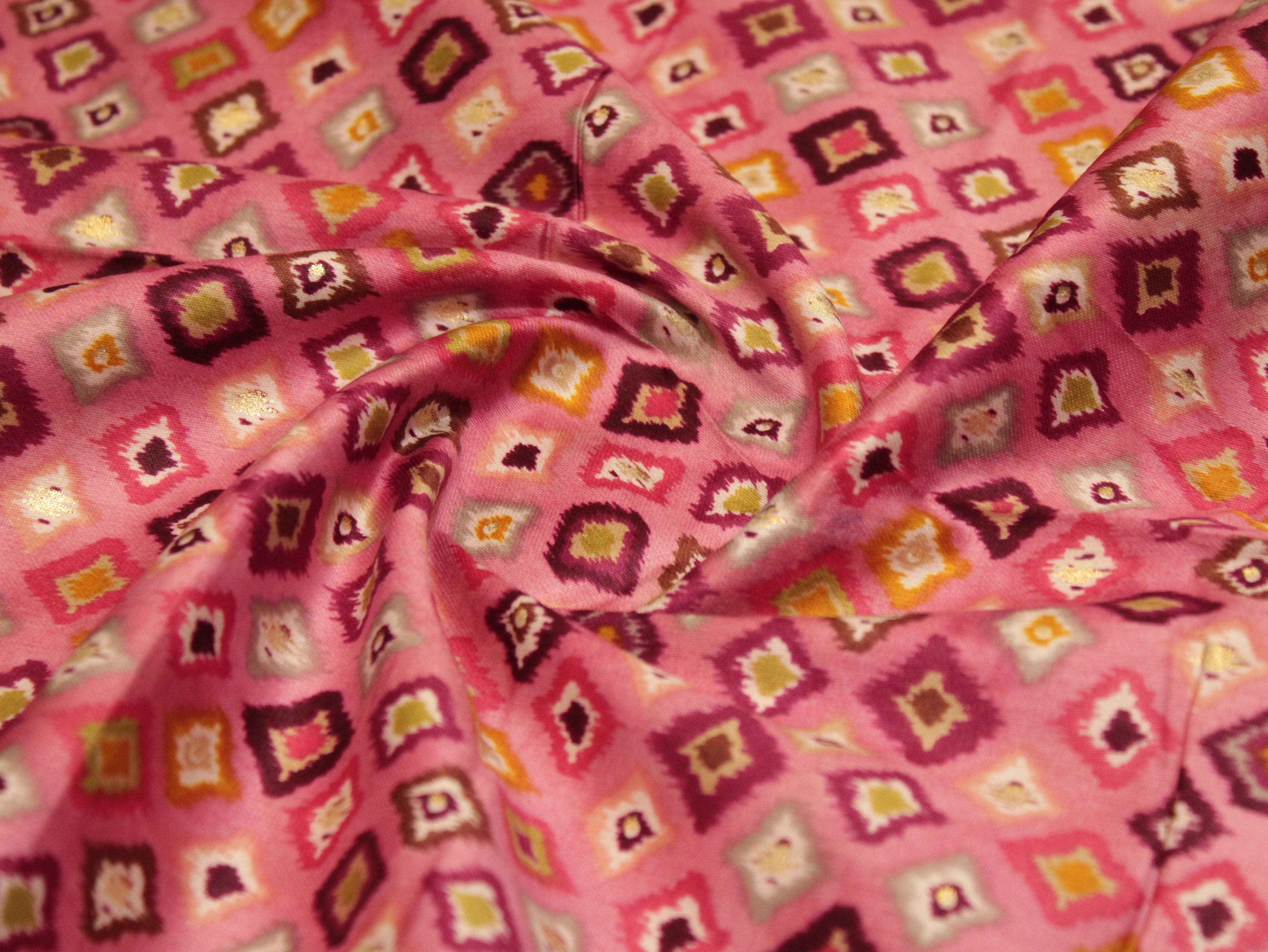 Digital Print Giza Cotton fabric - Onion Pink - M'Foks