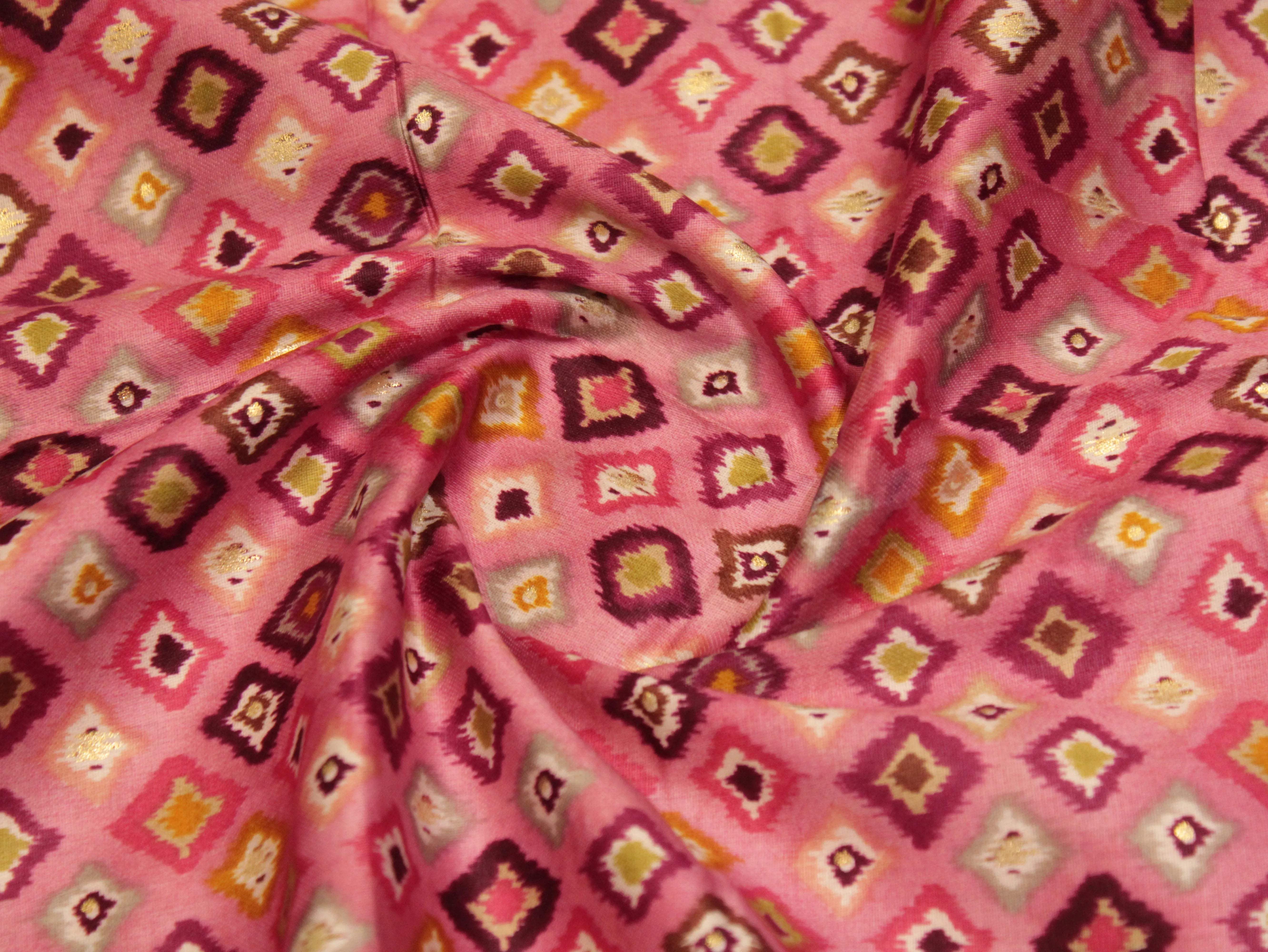 Digital Print Giza Cotton fabric - Onion Pink - M'Foks
