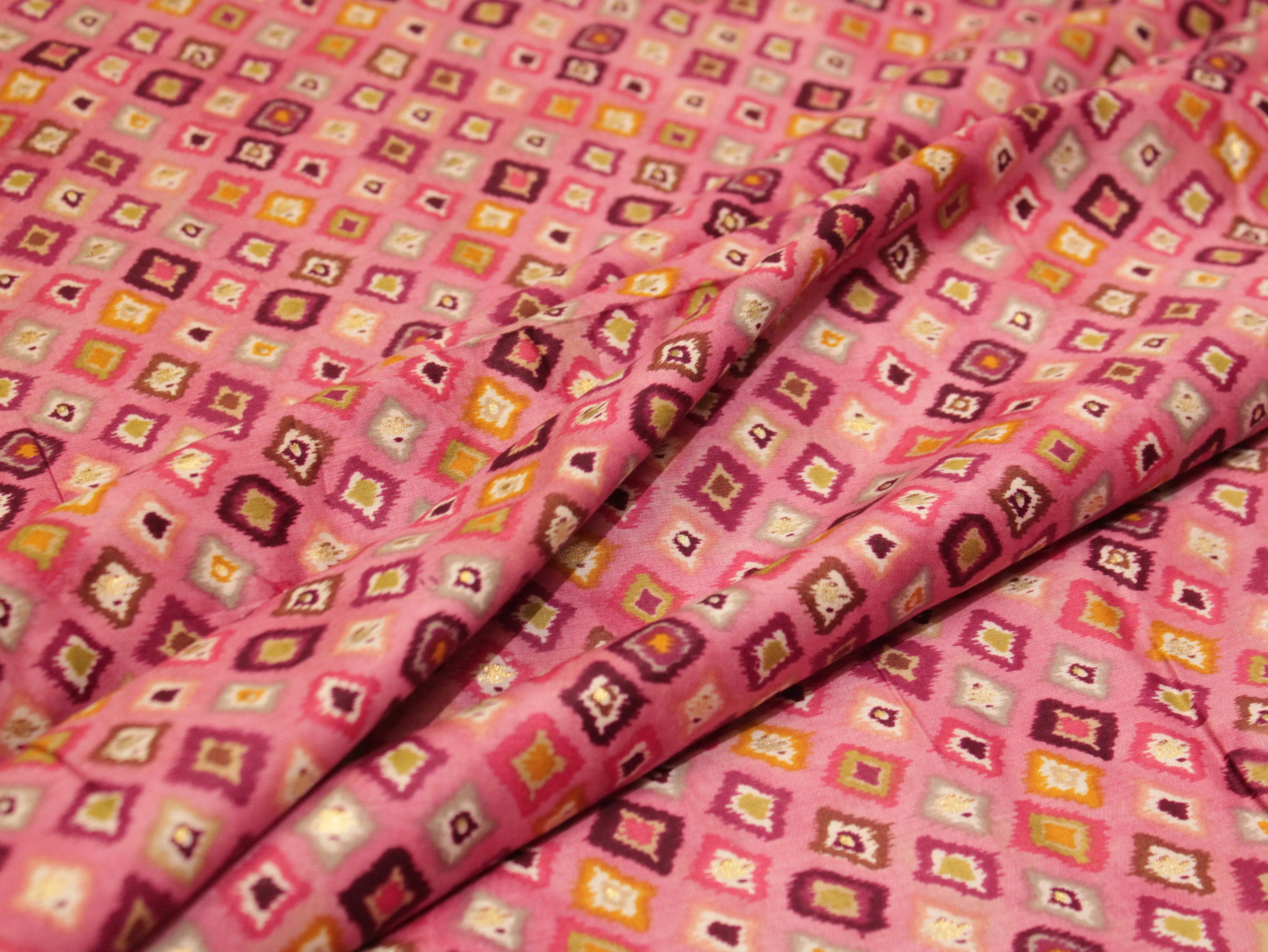 Digital Print Giza Cotton fabric - Onion Pink - M'Foks