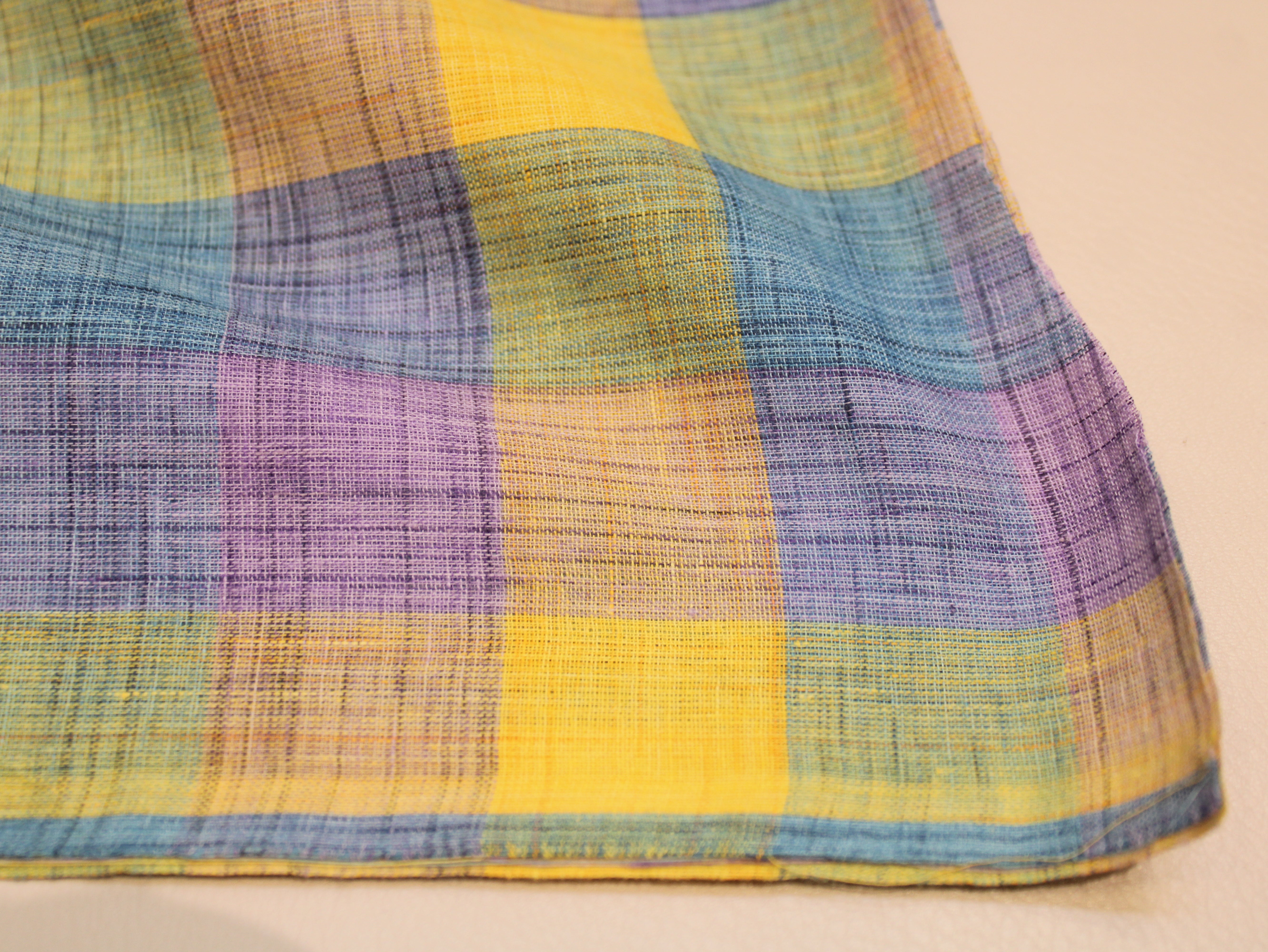 Pure Cotton Handloom Madras Multi-Color Check Fabric 44 Inch | Rainbow Check Handwoven