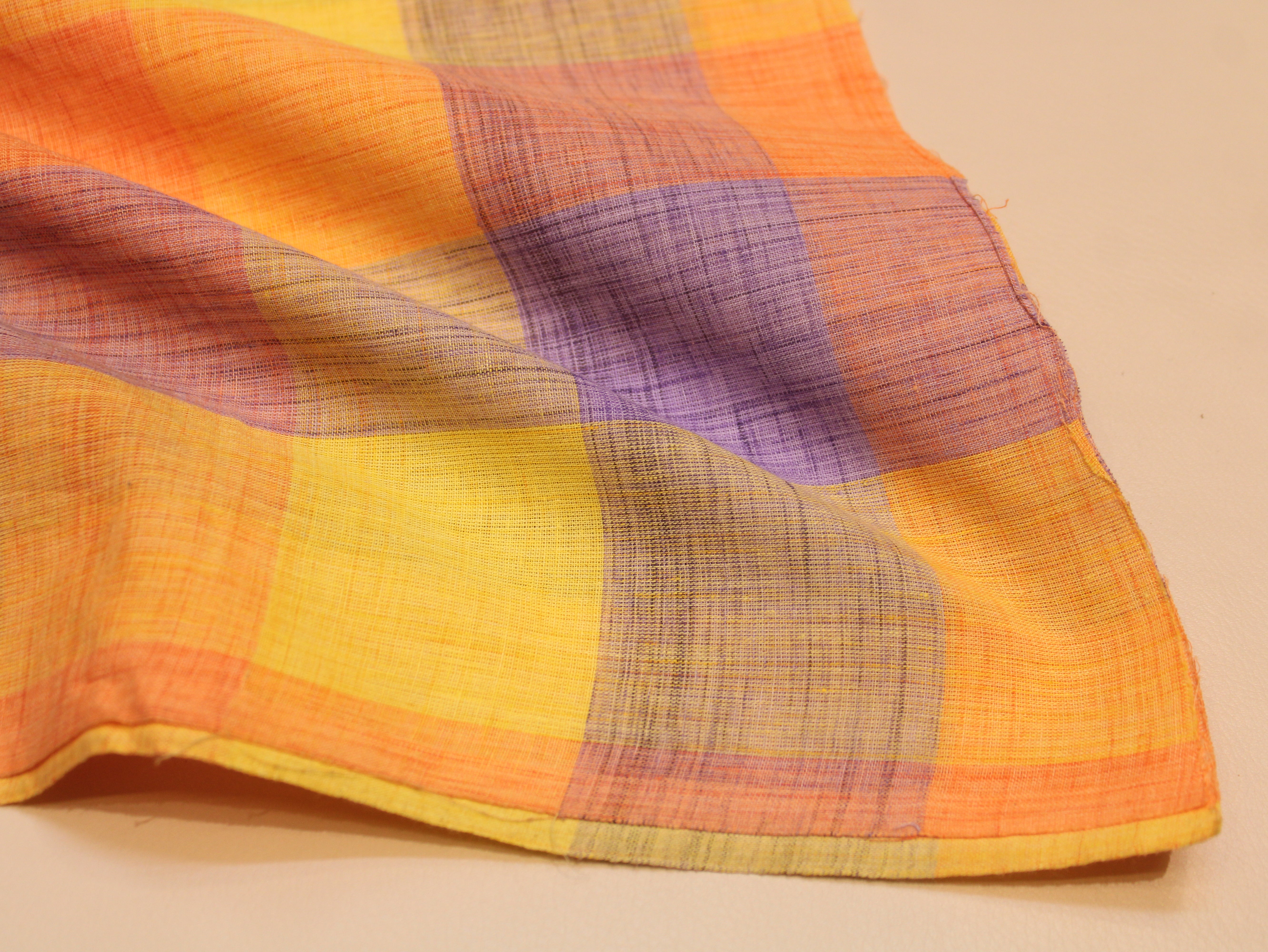 Pure Cotton Handloom Madras Multi-Color Check Fabric 44 Inch | Rainbow Check Handwoven