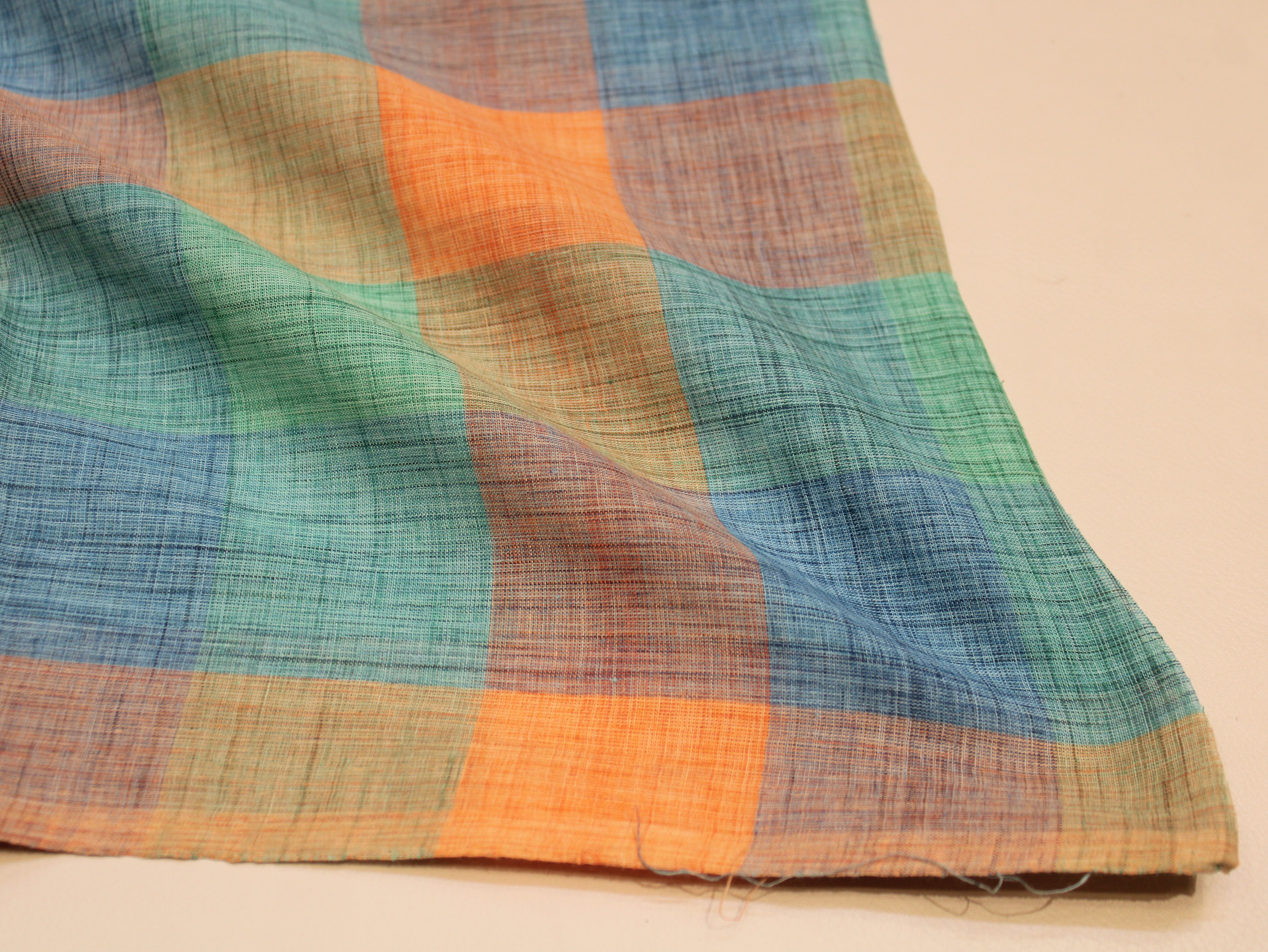 Pure Cotton Handloom Madras Multi-Color Check Fabric 44 Inch | Rainbow Check Handwoven