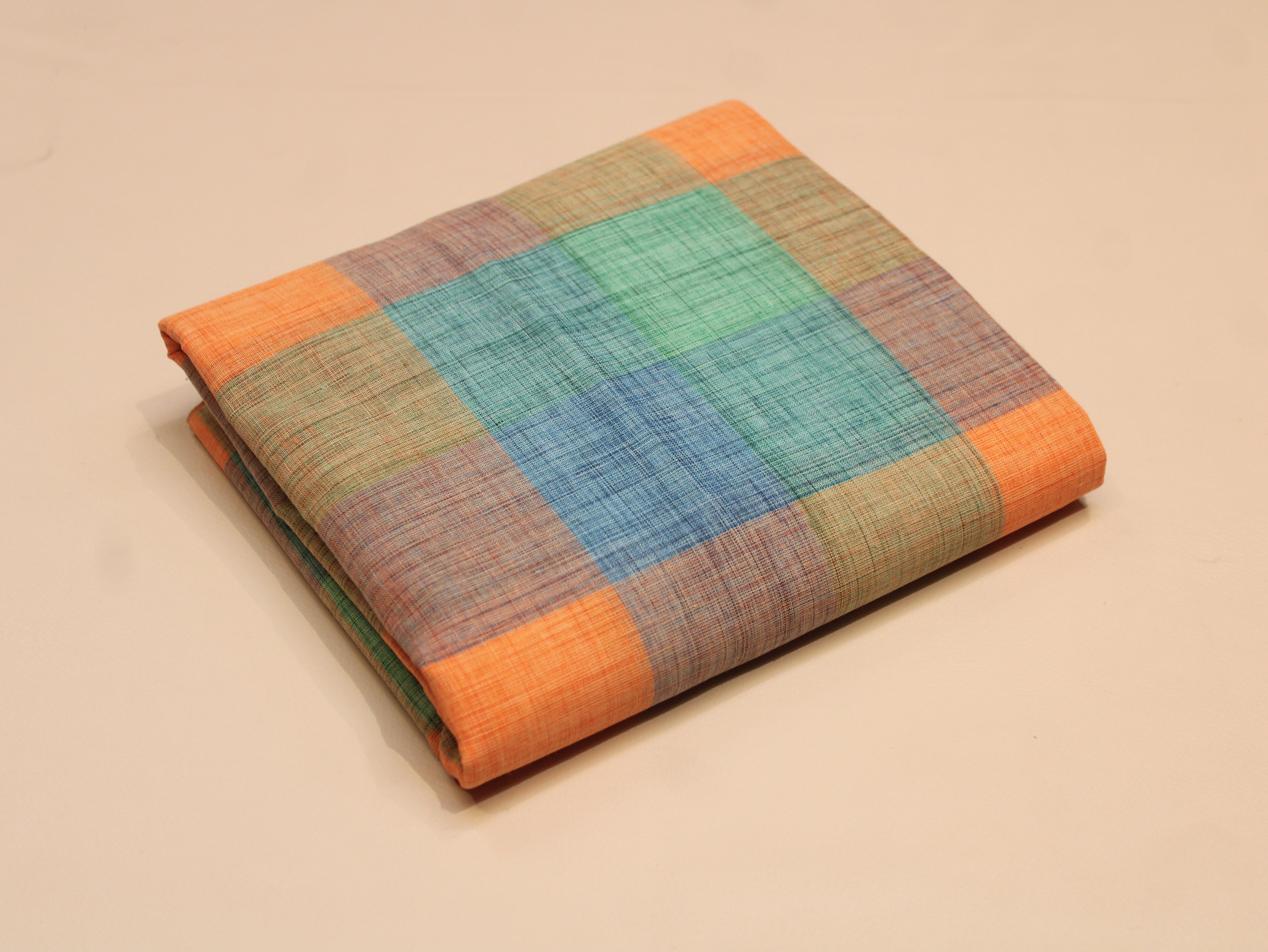 Pure Cotton Handloom Madras Multi-Color Check Fabric 44 Inch | Rainbow Check Handwoven