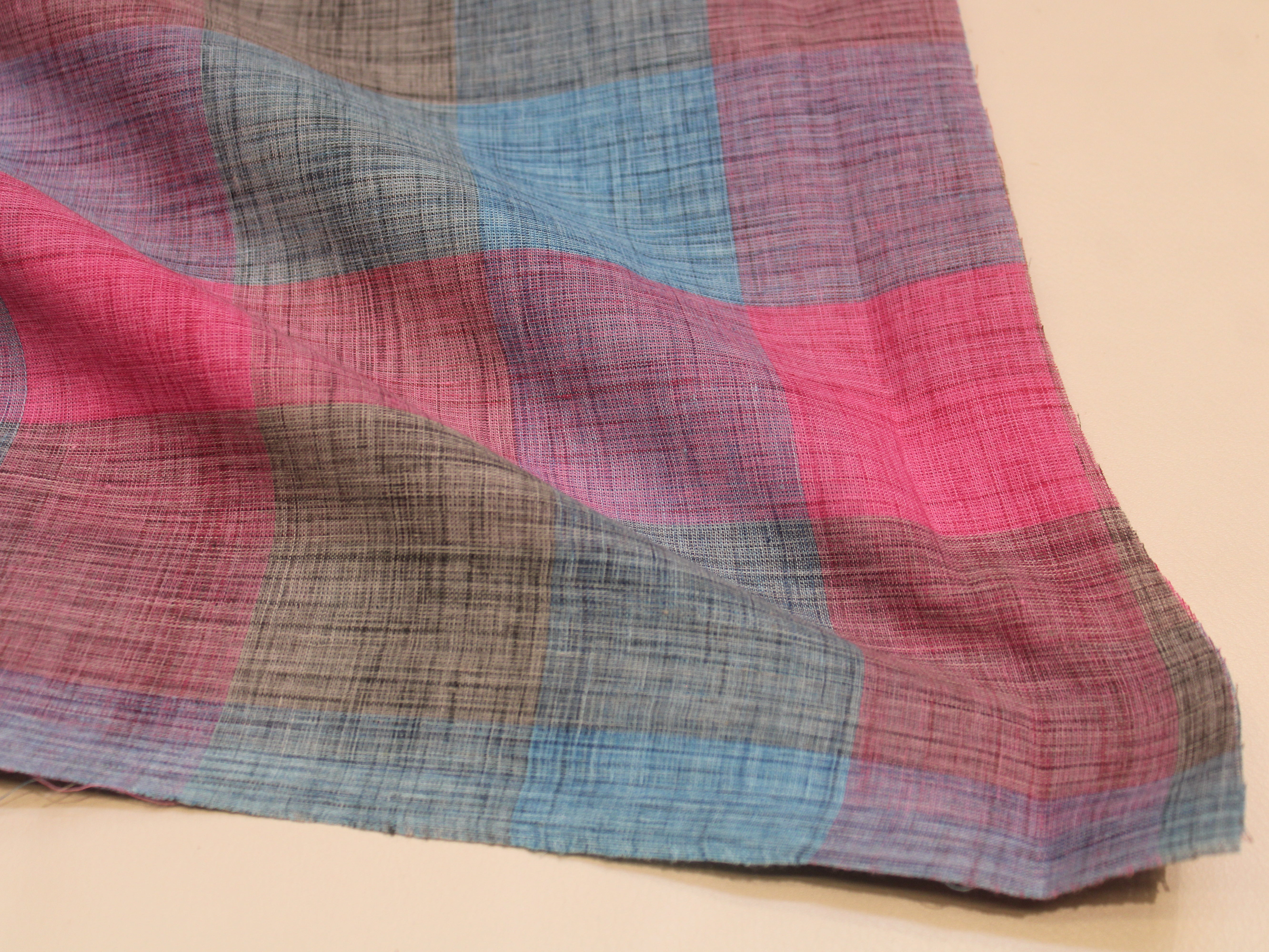 Pure Cotton Handloom Madras Multi-Color Check Fabric 44 Inch | Rainbow Check Handwoven