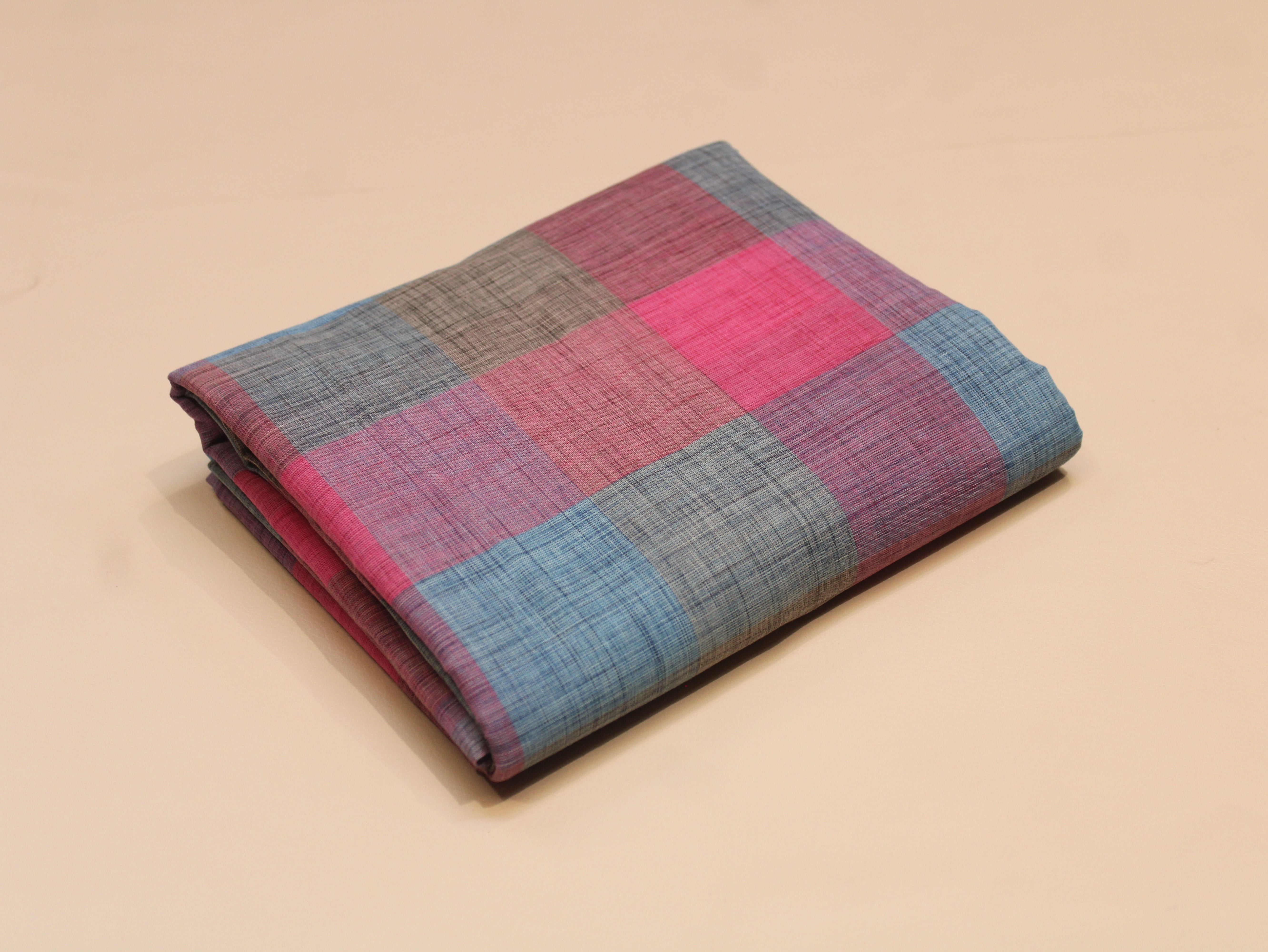 Pure Cotton Handloom Madras Multi-Color Check Fabric 44 Inch | Rainbow Check Handwoven