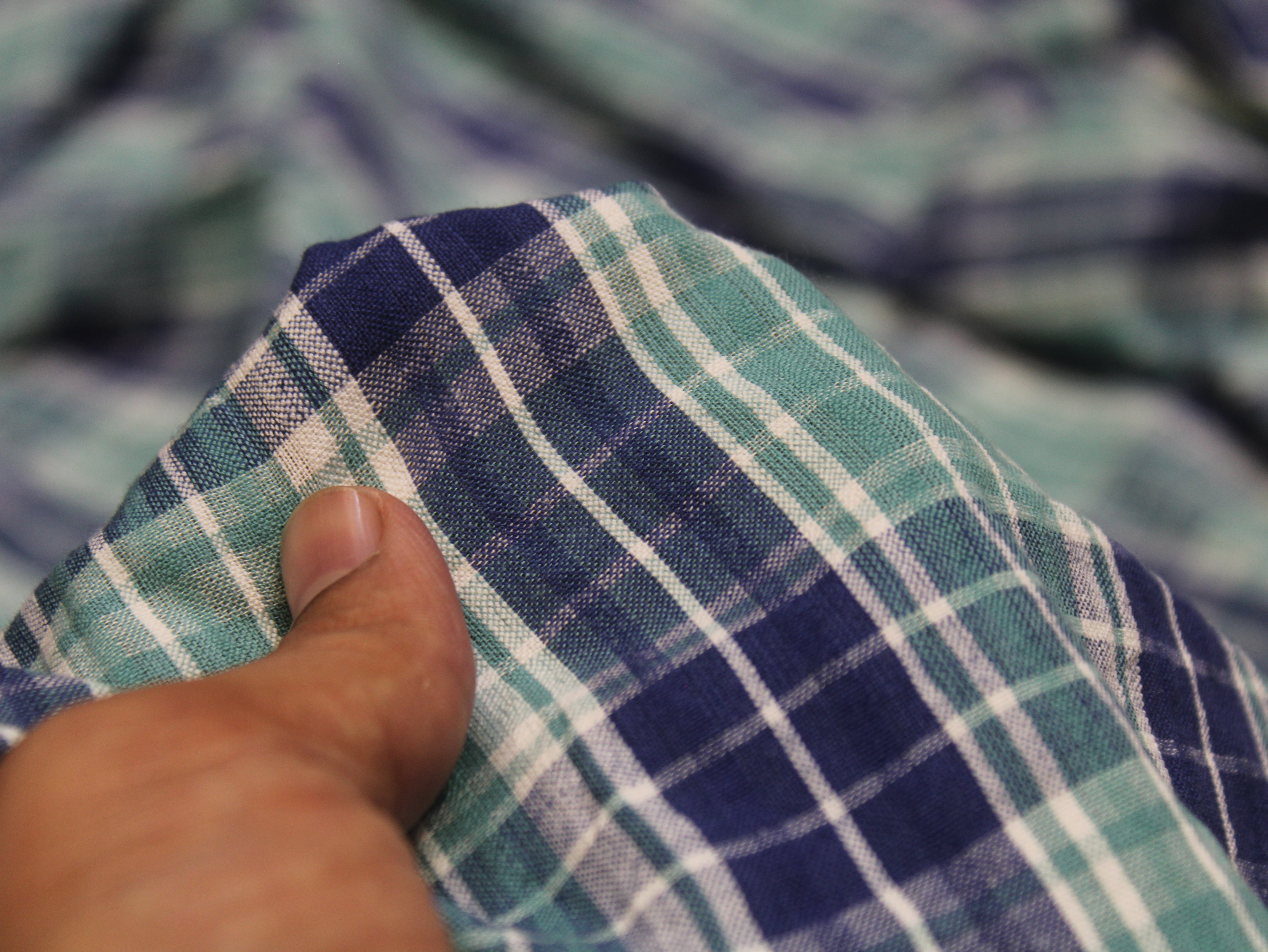 Washed Quality Pure Cotton Seersucker Fabric 44 Inch | Plaid Check Seersucker