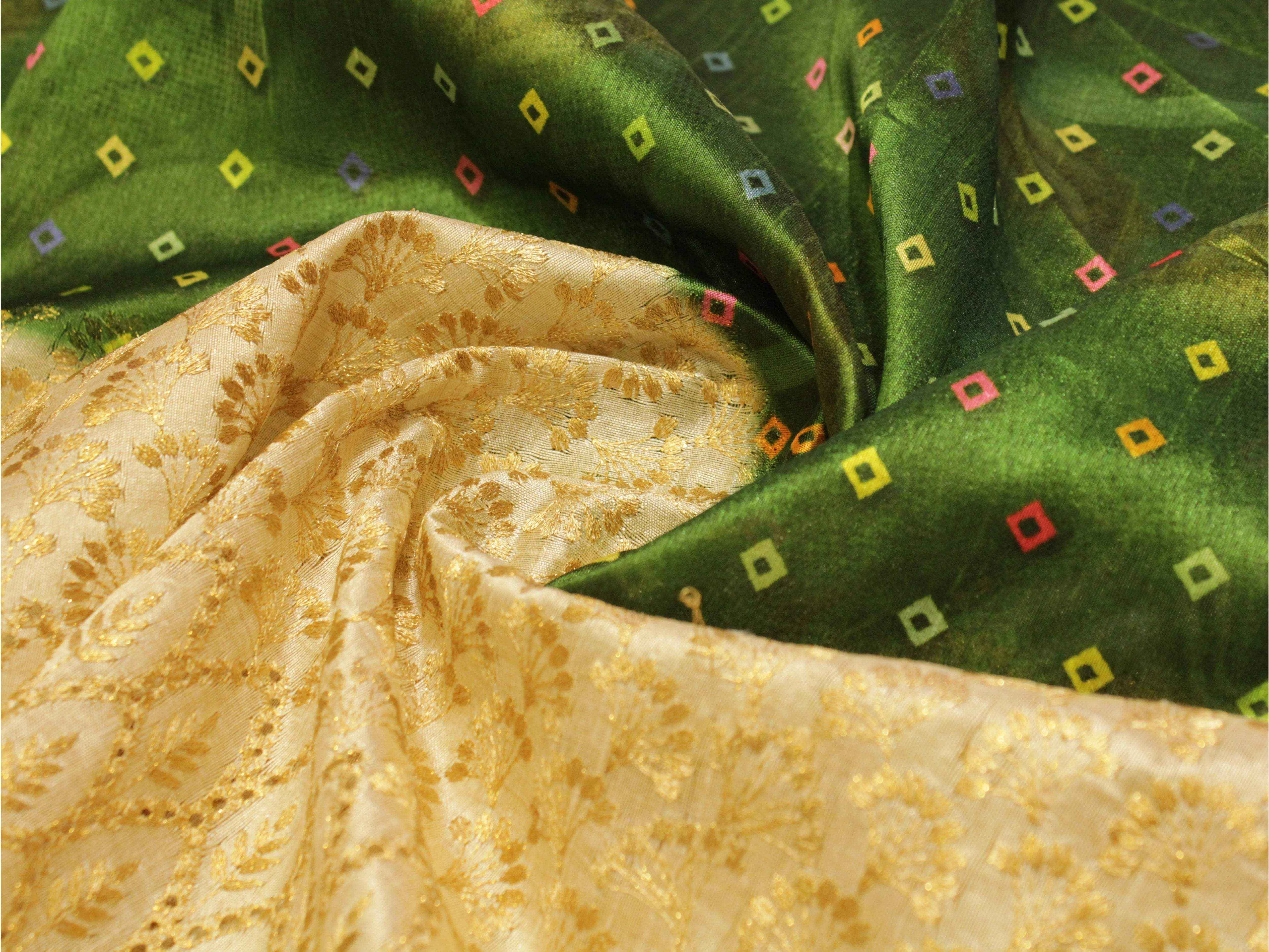 Fine Silk Digital Print Panel Work Fabric