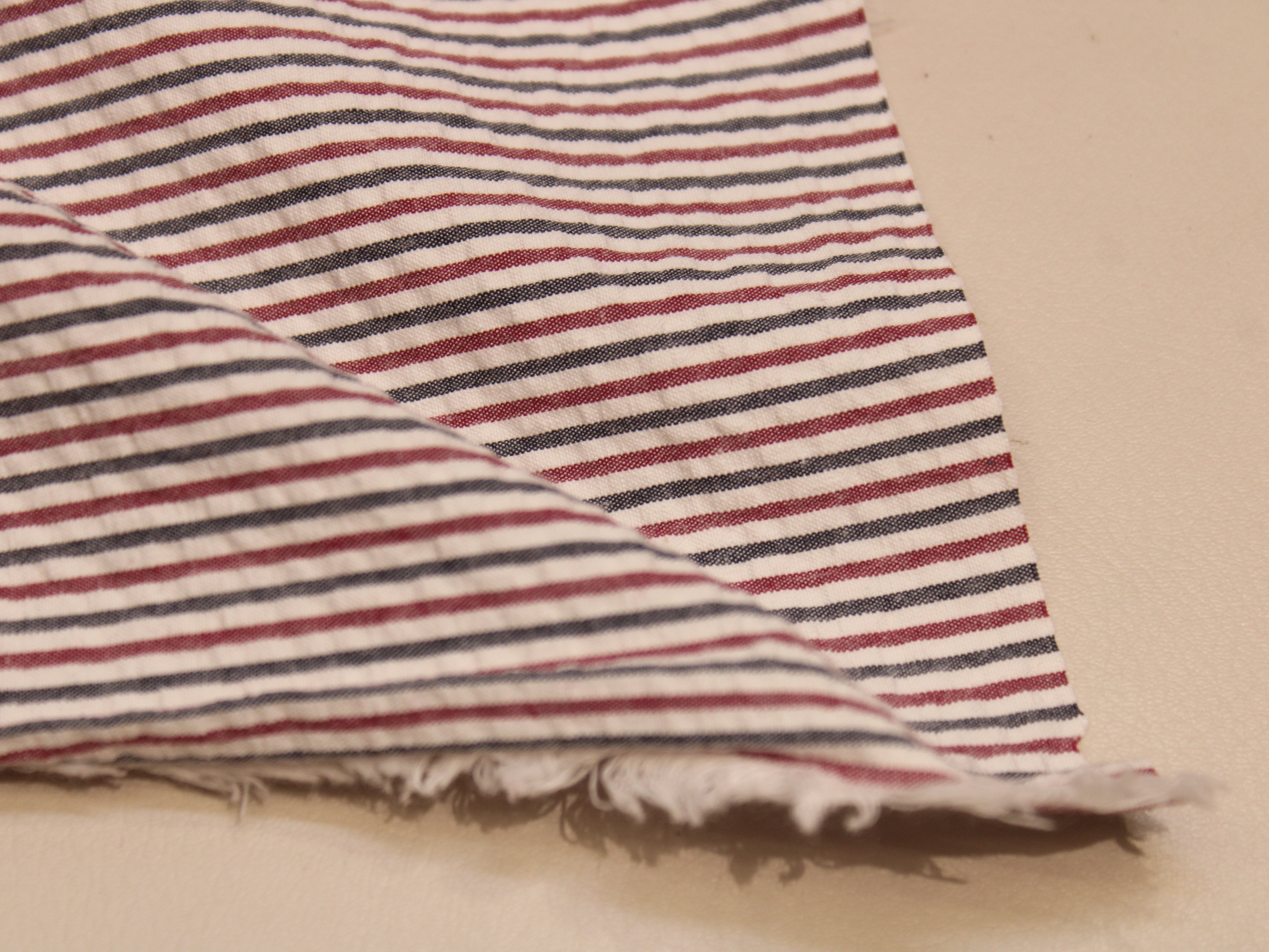 Pure Cotton Yarn Dyed Striped Seersucker Fabric 60 Inch | Premium Washed Quality