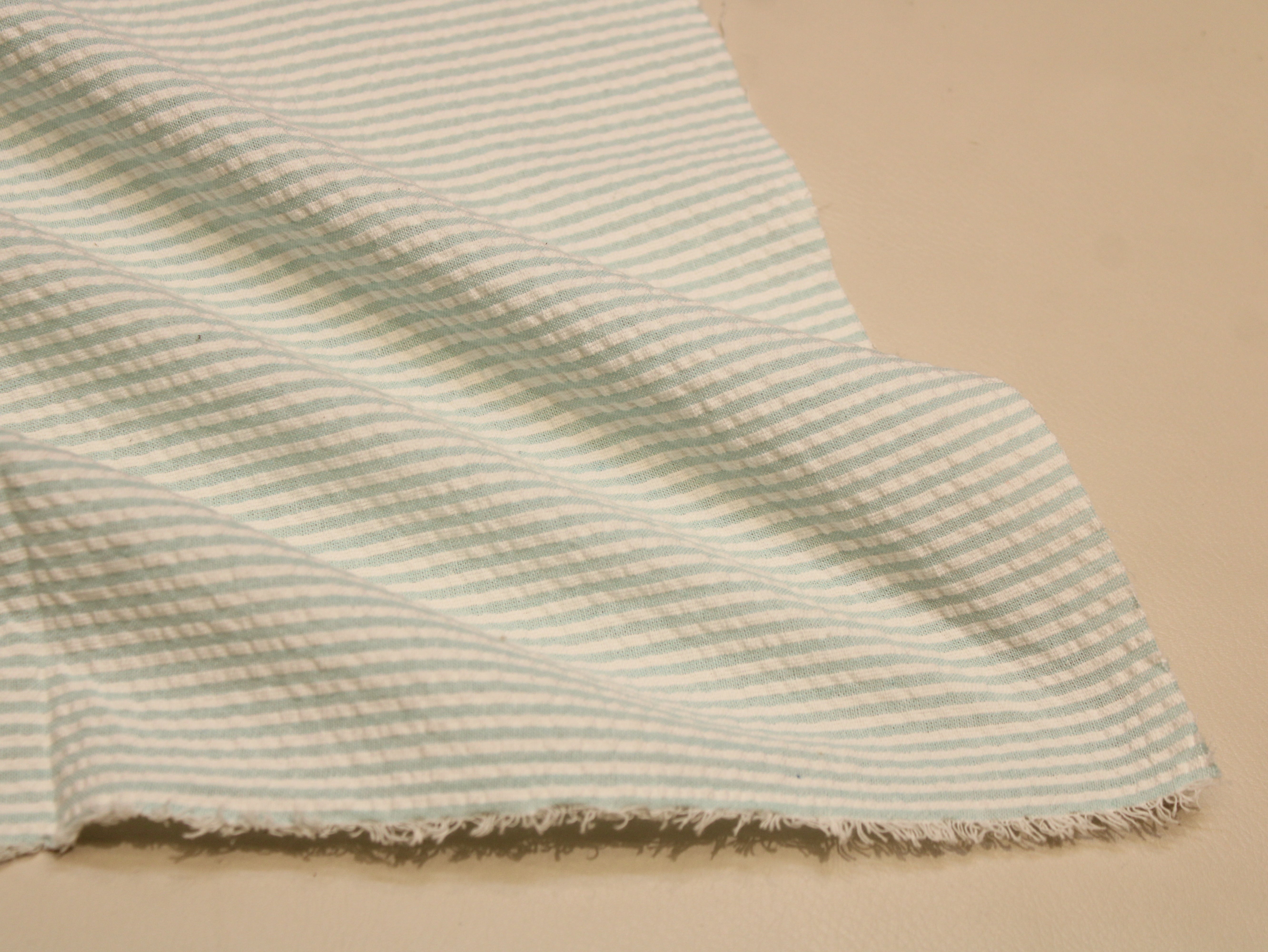 Tissu Seersucker Pur Coton Lavé Qualité 44 Pouces | Seersucker À Carreaux