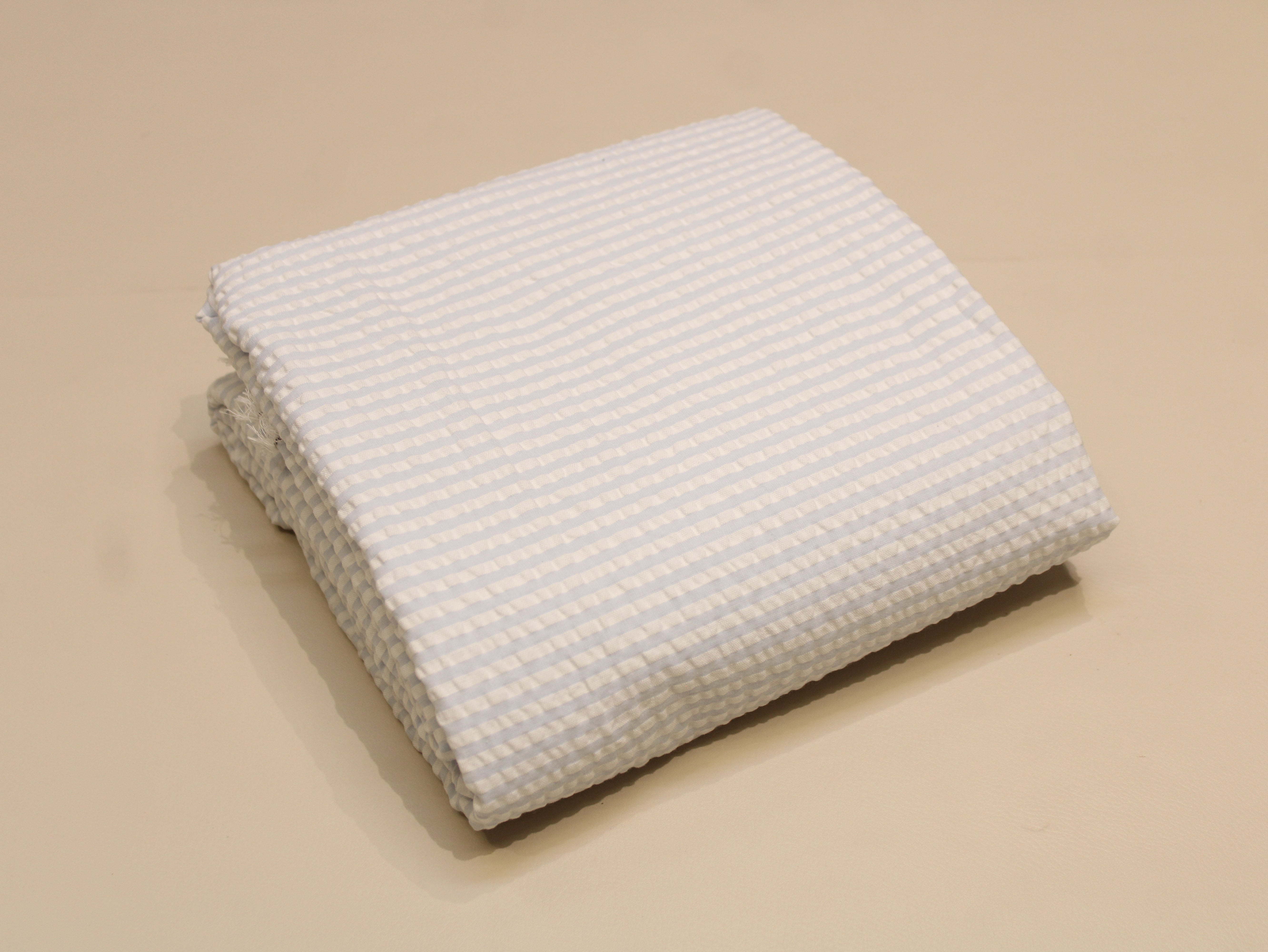 Pure Cotton Yarn Dyed Striped Seersucker Fabric 60 Inch | Premium Washed Quality