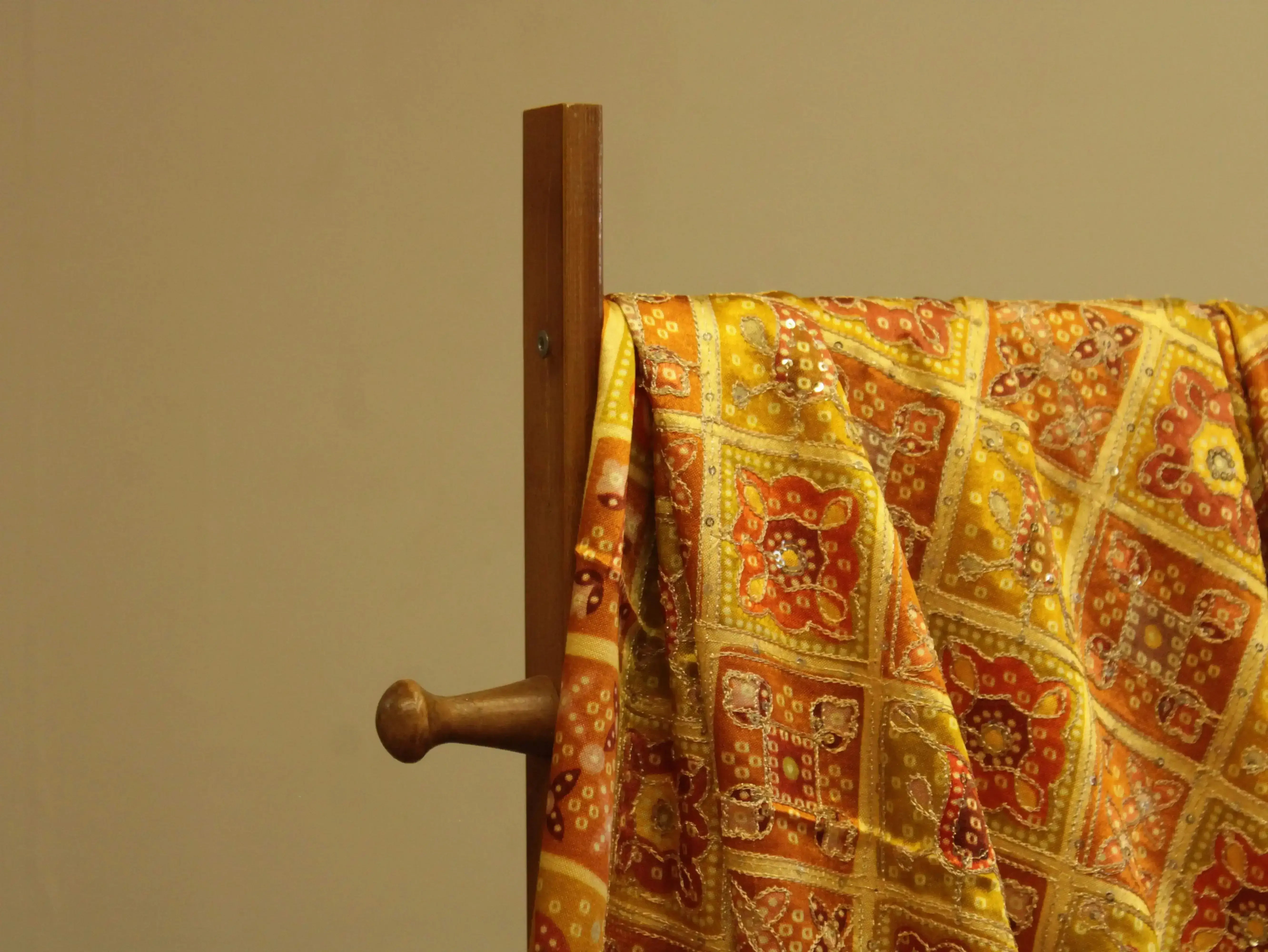 Gaji : Vintage Bandhani Position Work Fabric - Yellow - M'Foks