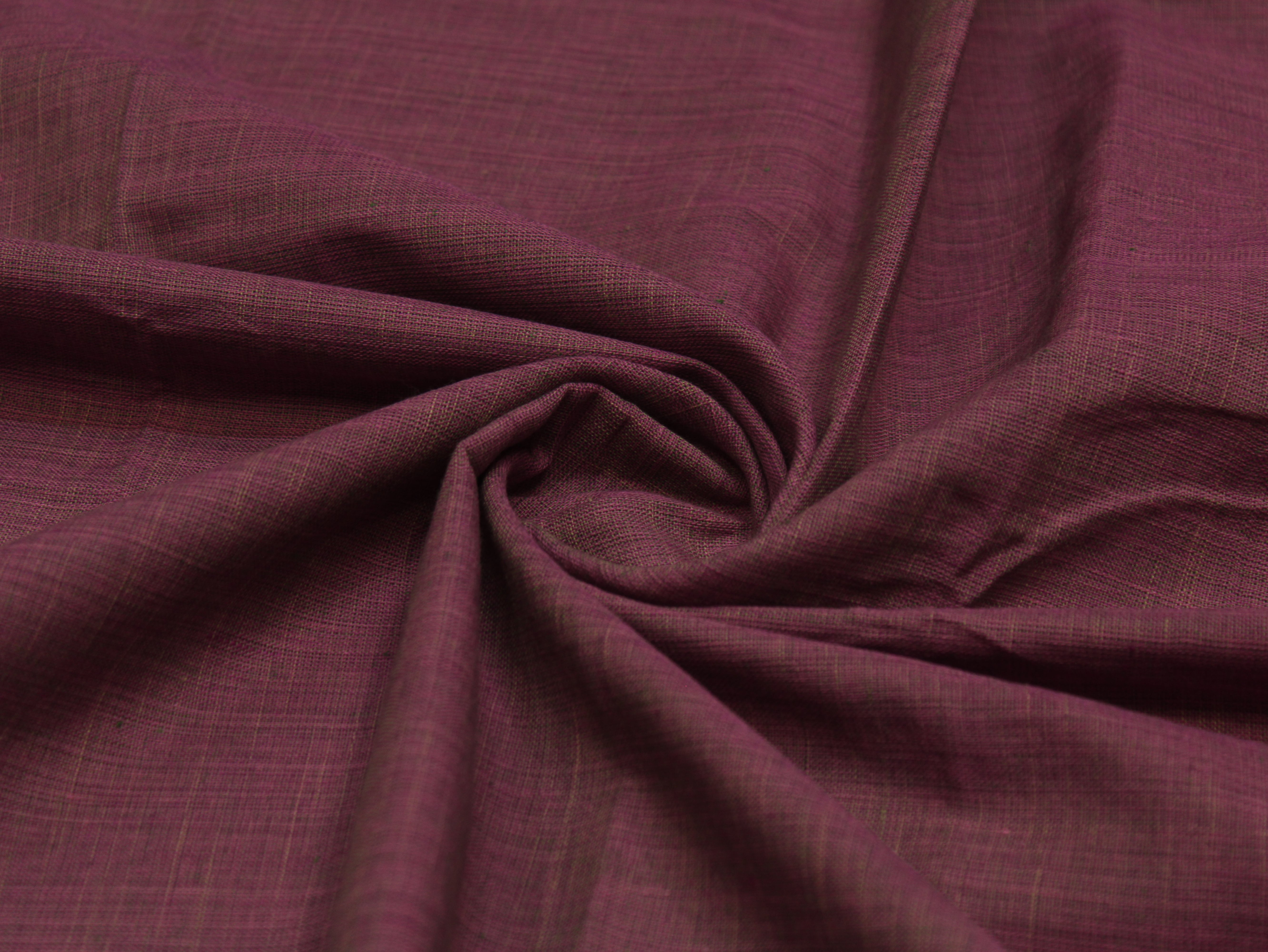 Pure Cotton Plain Handloom Fabric 44 Inches Width - Muted Burgundy